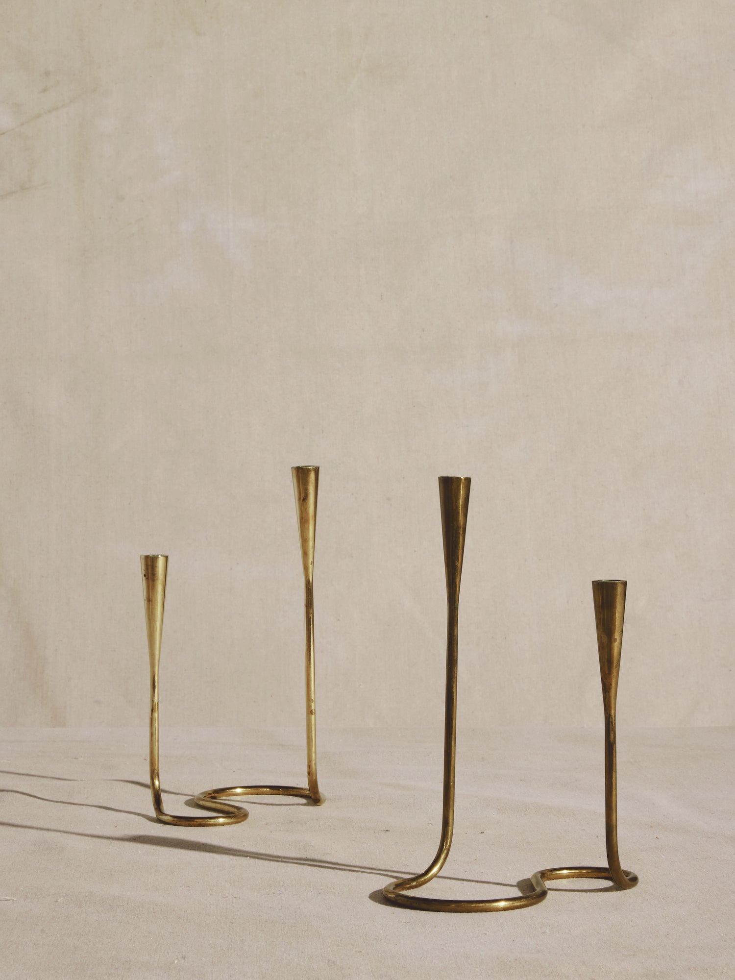 Molded Brass Candlesticks