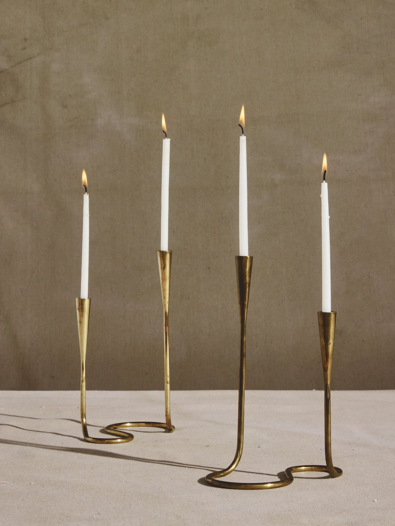 Molded Brass Candlesticks