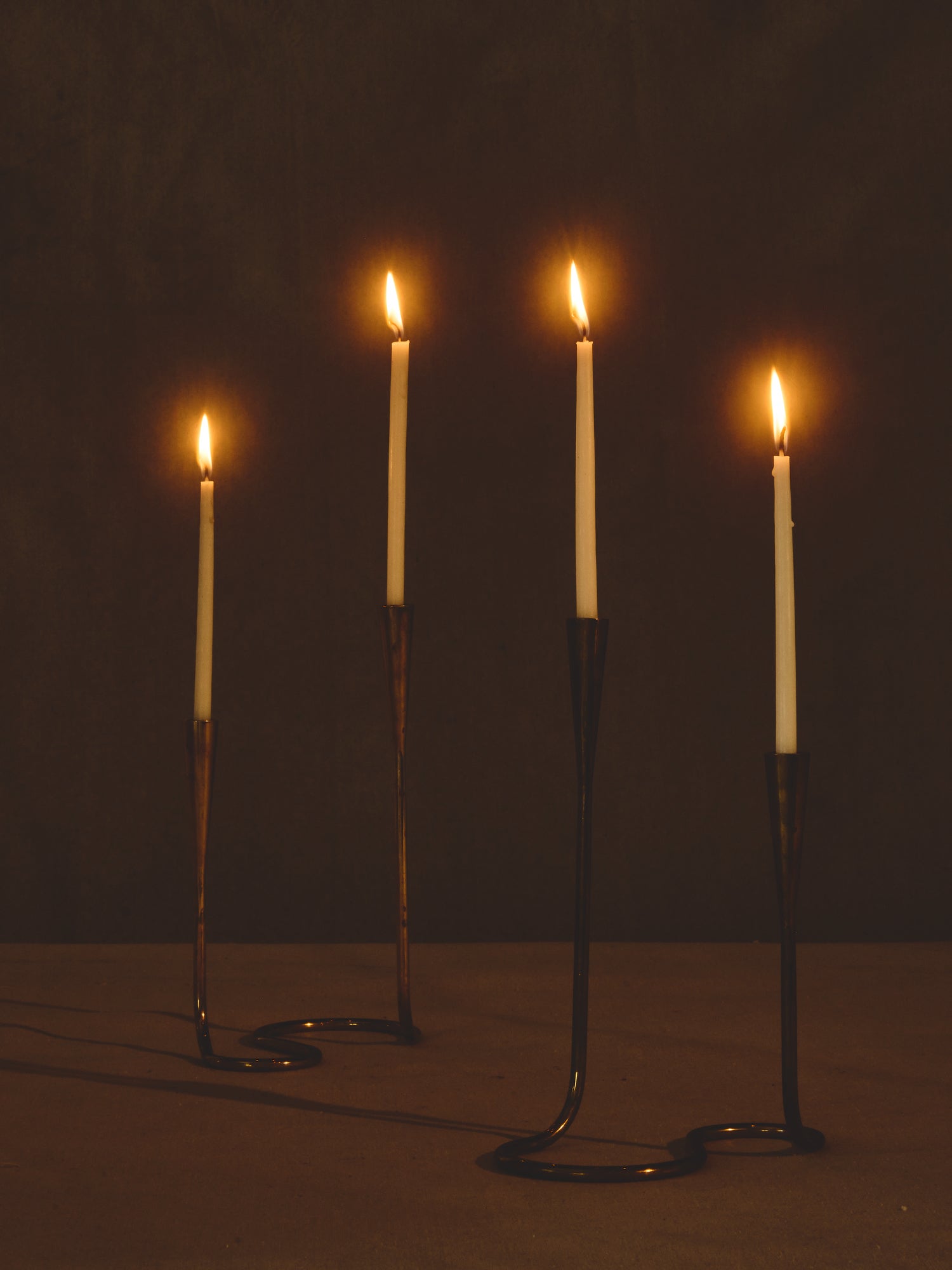 Molded Brass Candlesticks
