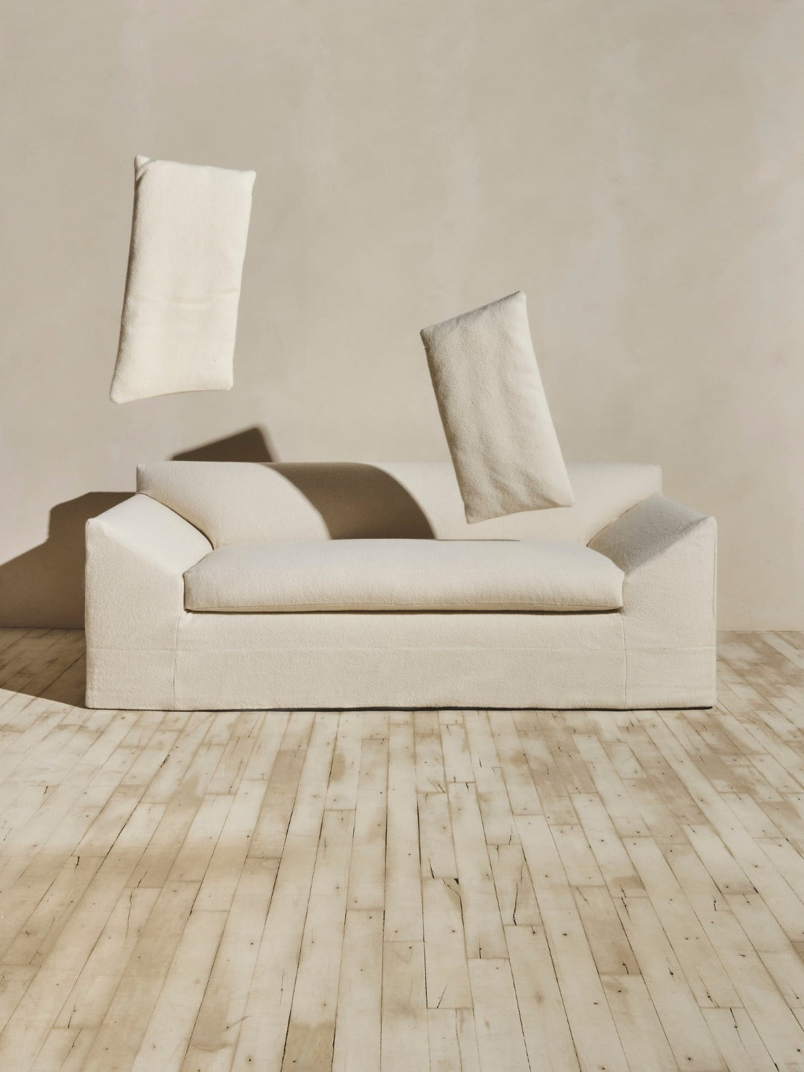 The Bromley Sofa in our crema fabric.