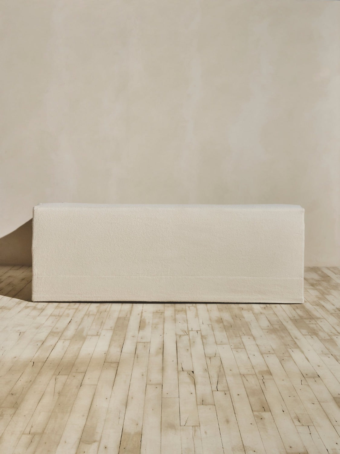 Back view of the Bromley Sofa in our crema fabric.