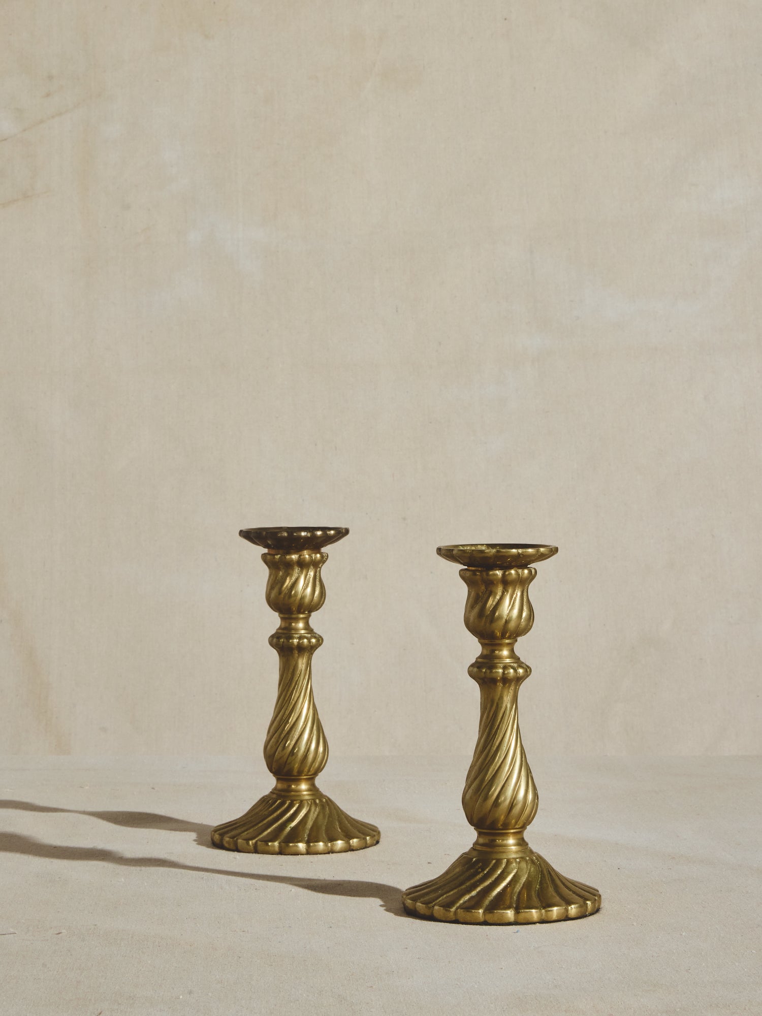 Brass Swirl Candlesticks