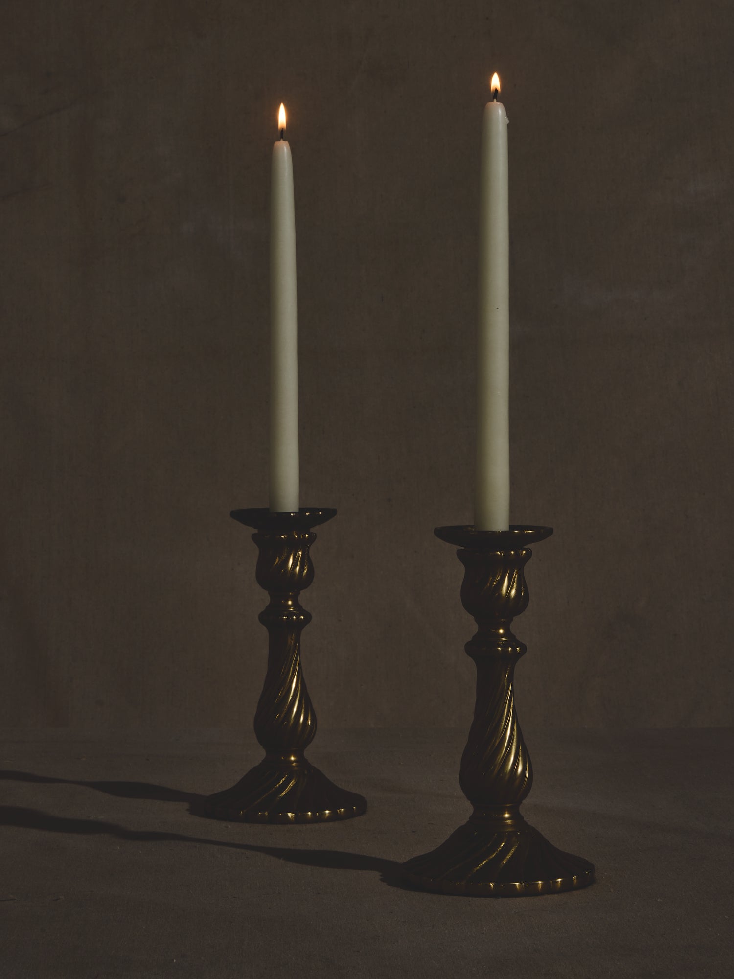 Brass Swirl Candlesticks
