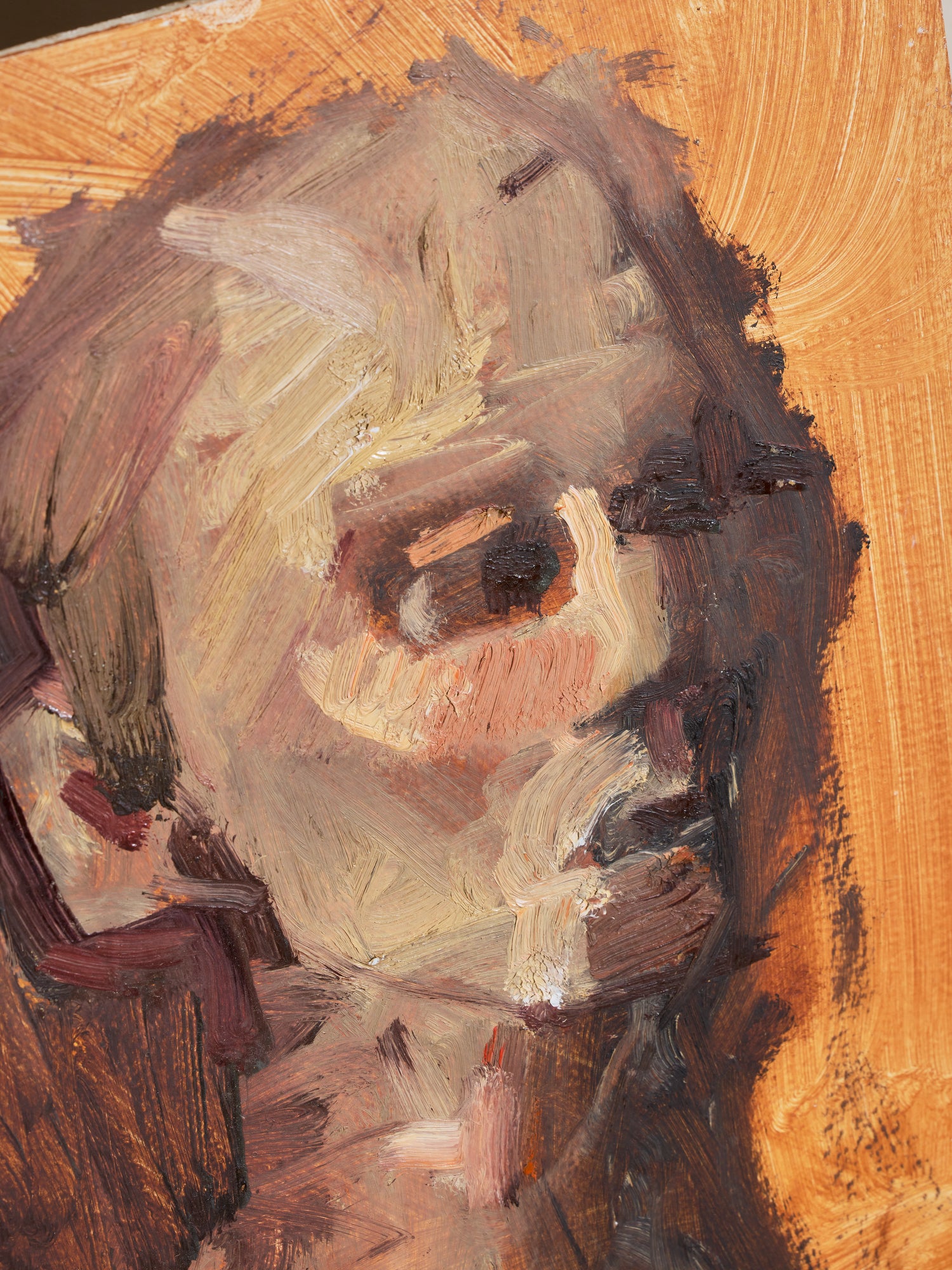 Abstract Face, acrylic brush stroke technique on wood canvas.