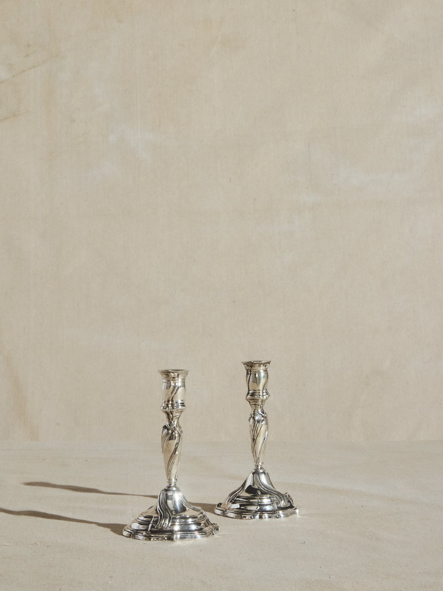 Silver Swirl Candlesticks