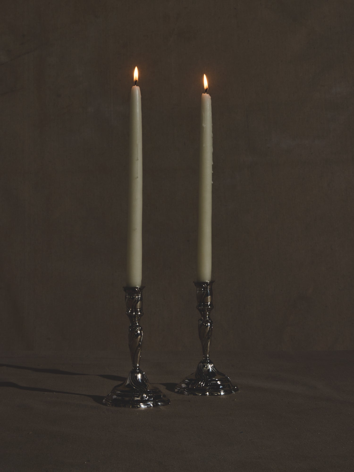 Silver Swirl Candlesticks