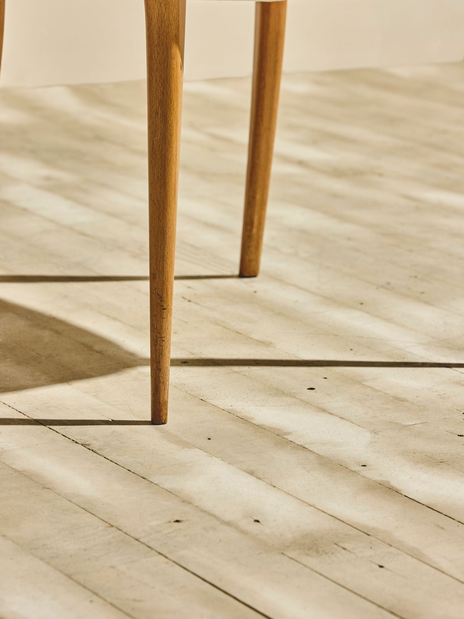 Set of Italian Beech Wood Dining Chairs - Brown Velvet