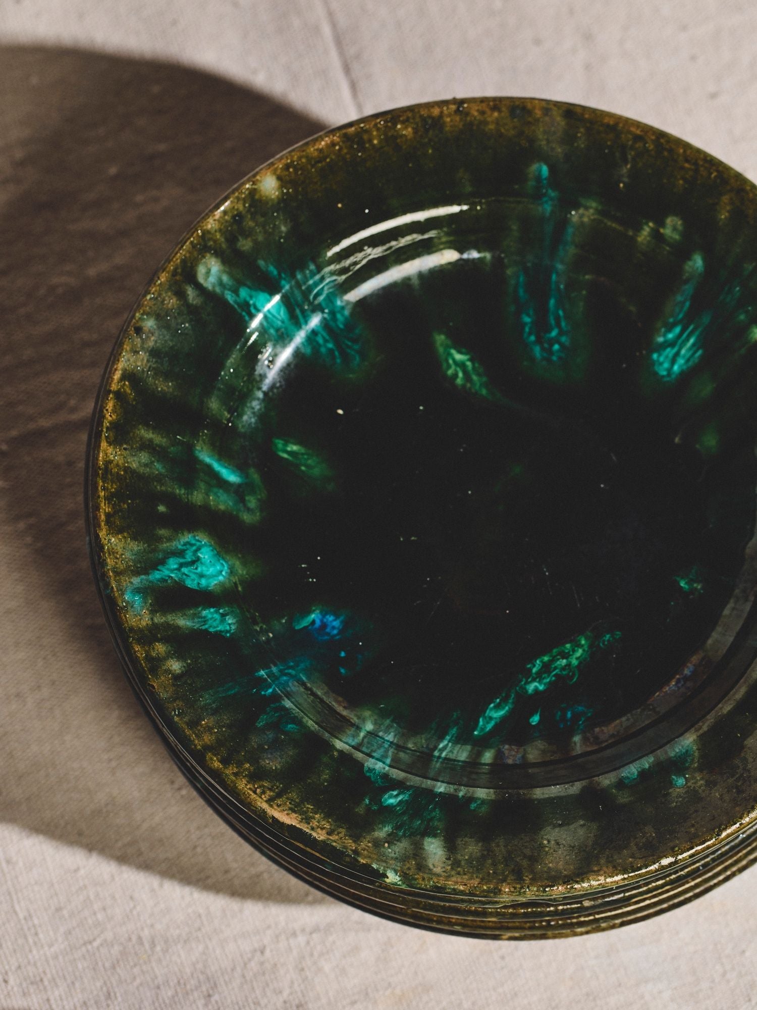 21 Pc. Green Sea Pottery