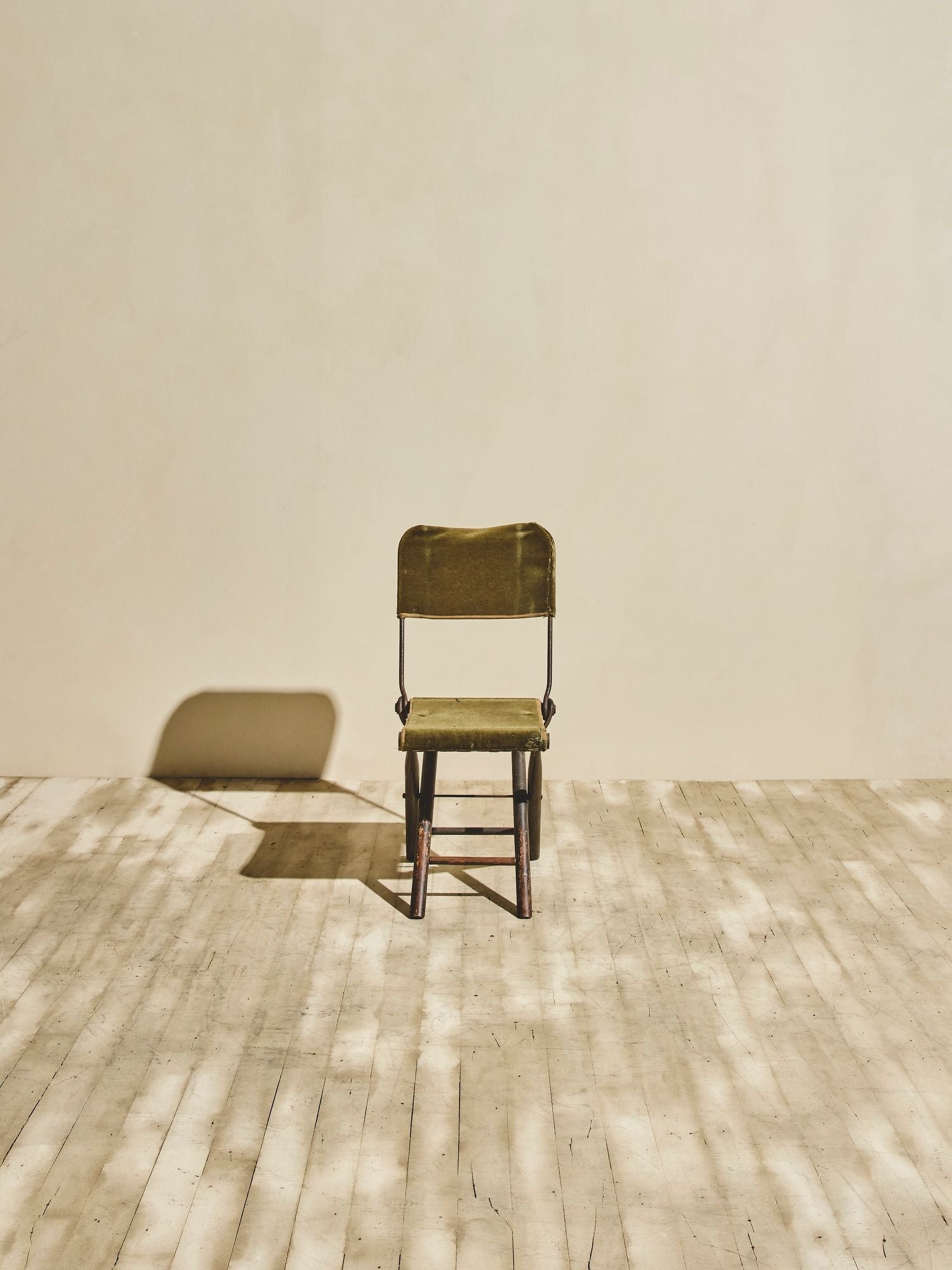 Pair of Mohair Folding Chair-Stools