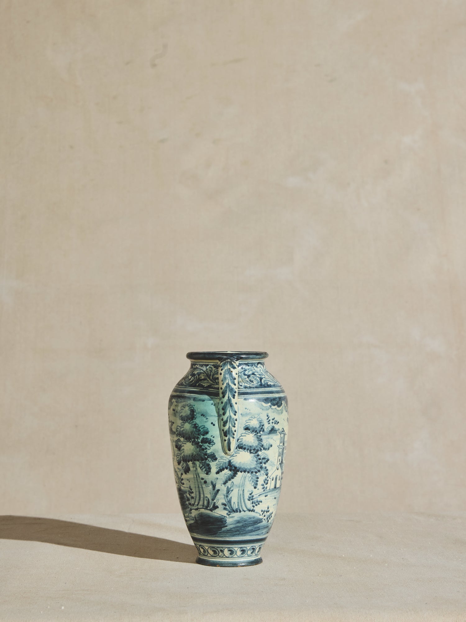 Hand painted clay pottery vase, stamped with the mark of Alaer Niveiro.