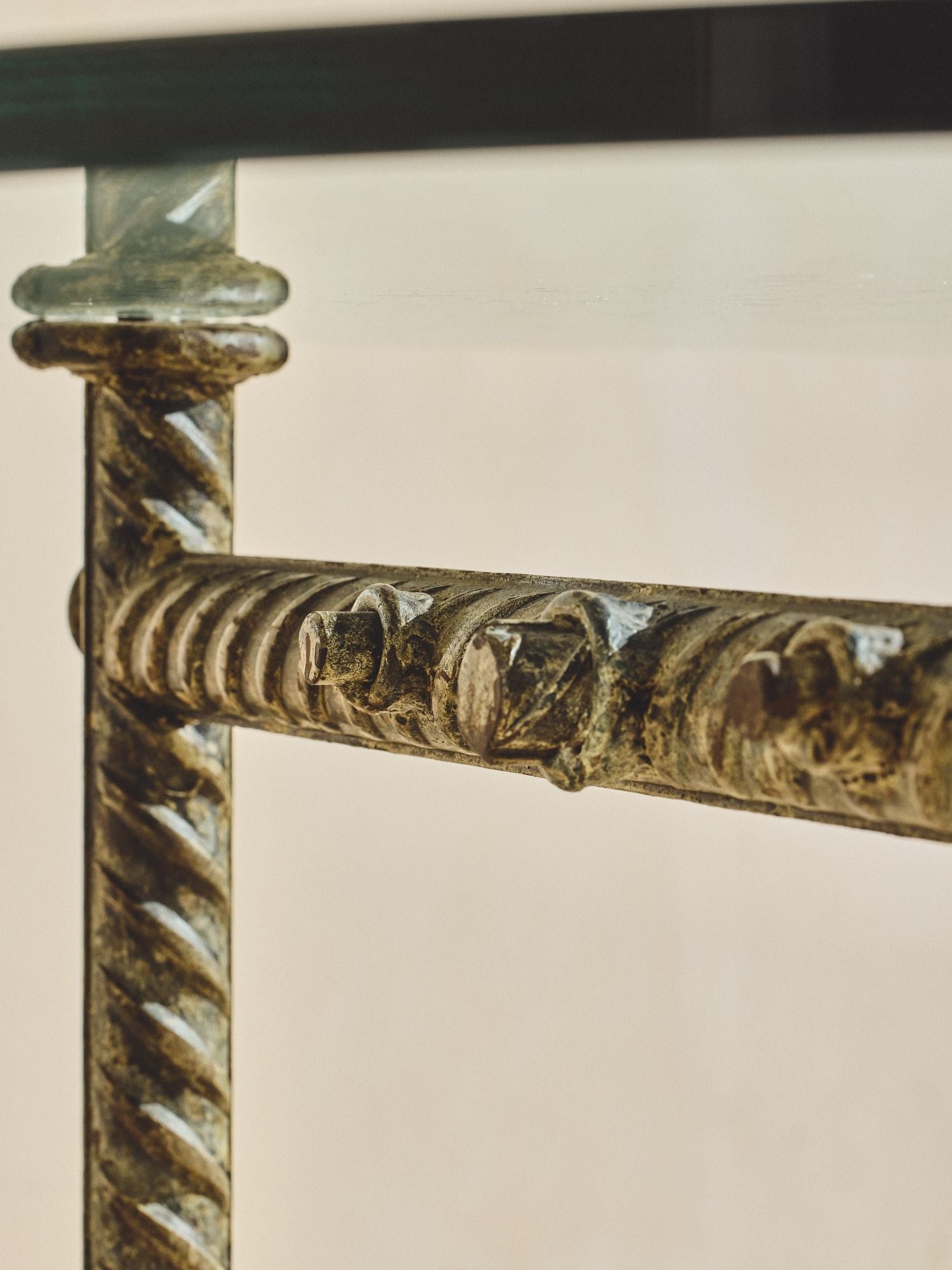 Ilana Goor Iron Dining Table with Glass Top