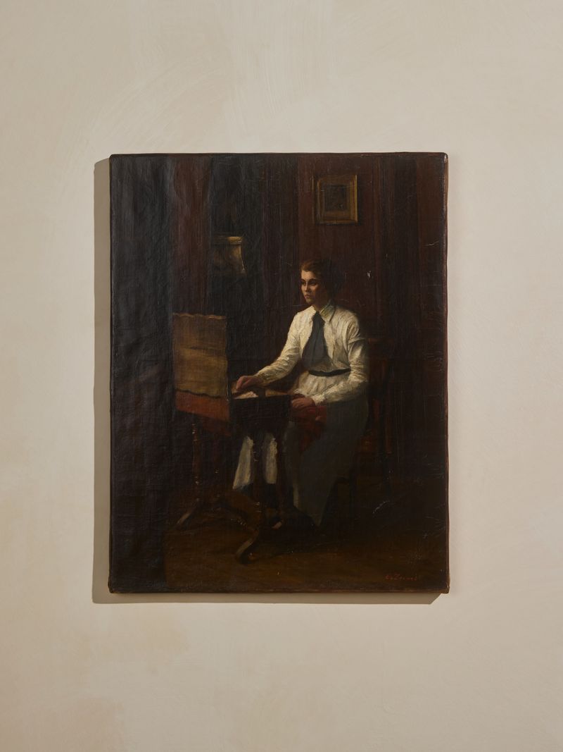 English Woman Seated, Oil on Canvas