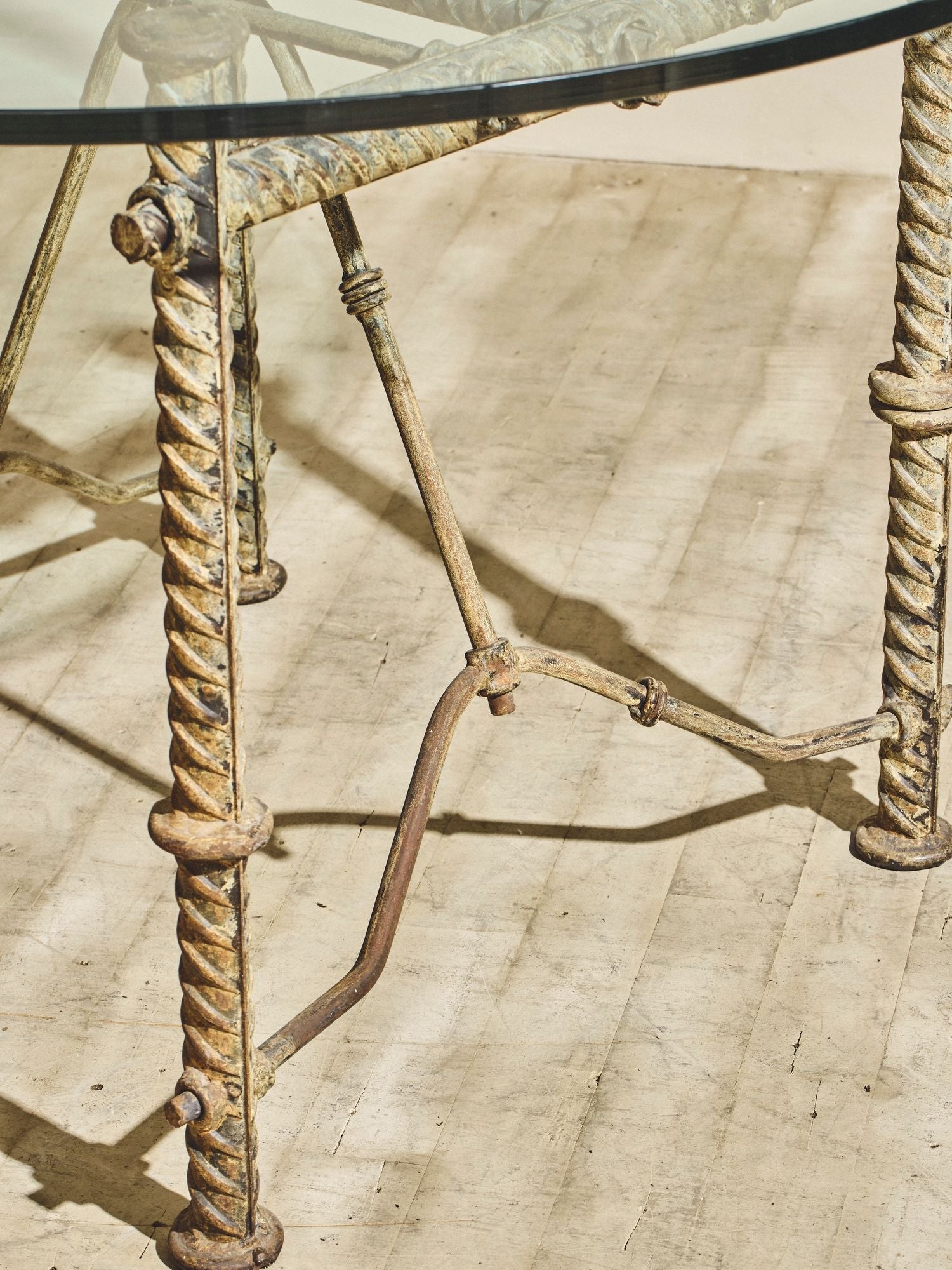 Ilana Goor Iron Dining Table with Glass Top