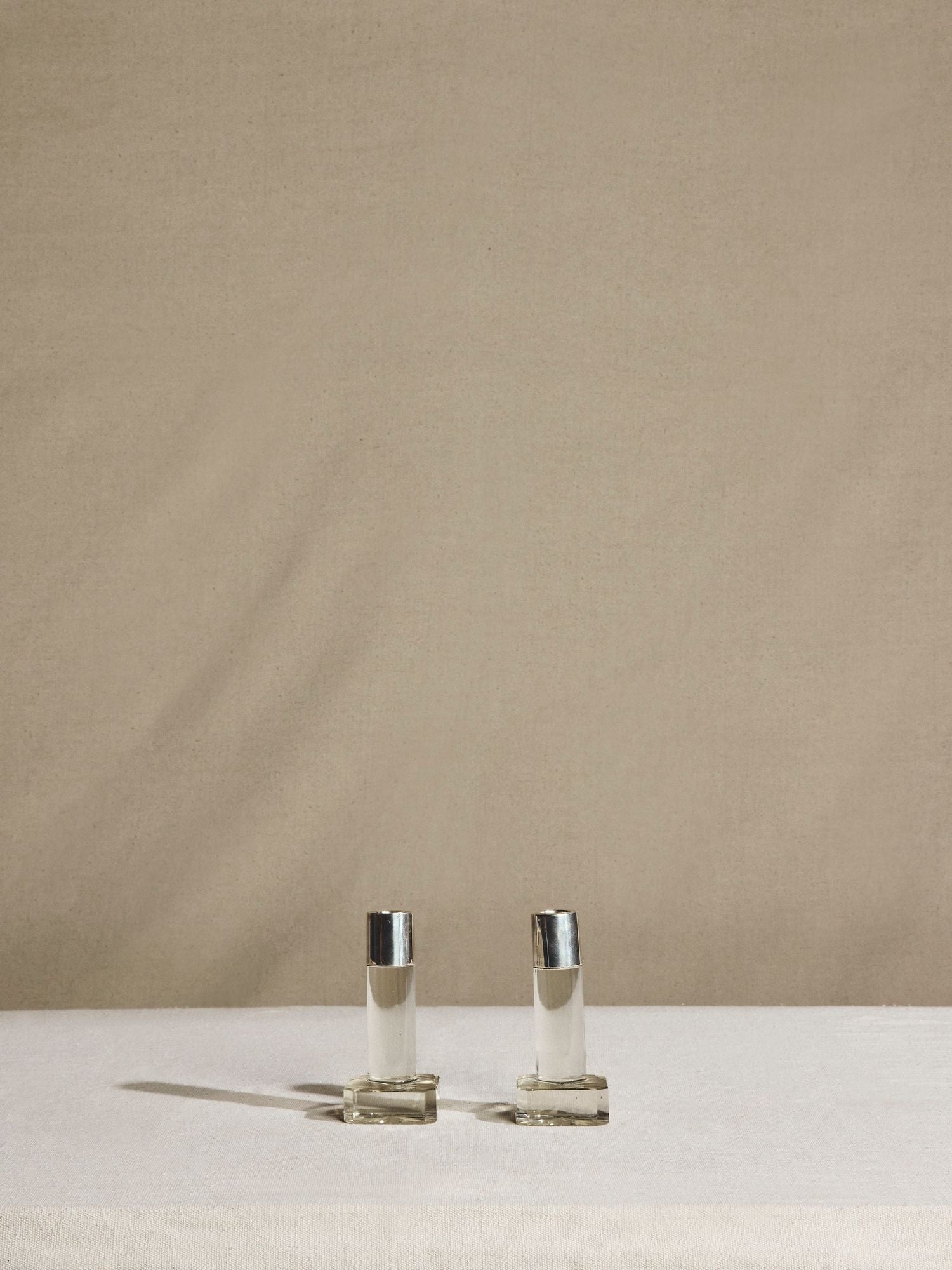 Mid-Century Modern Glass Taper Candleholders