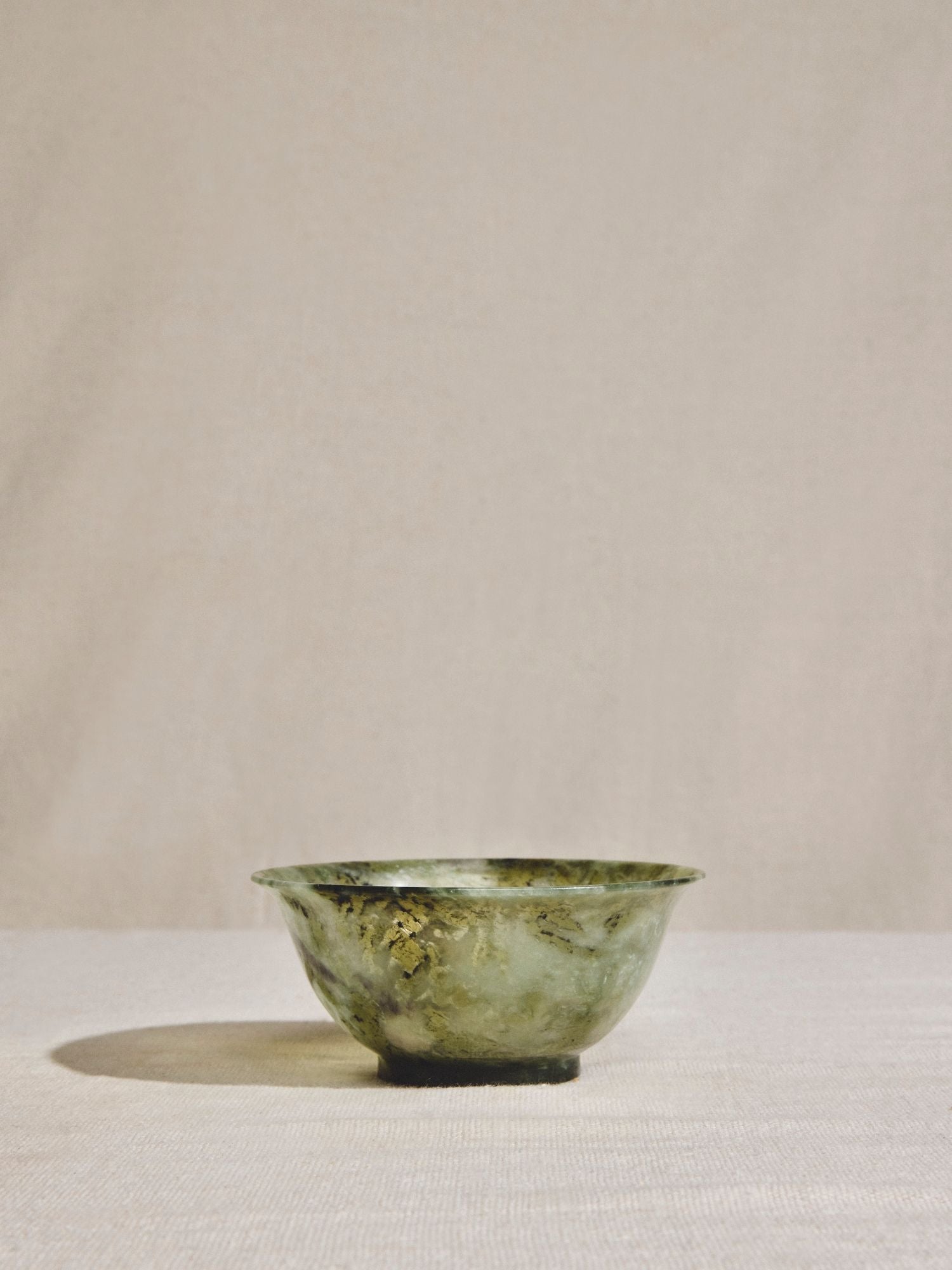 Antique Chinese Spinach Jade Bowls