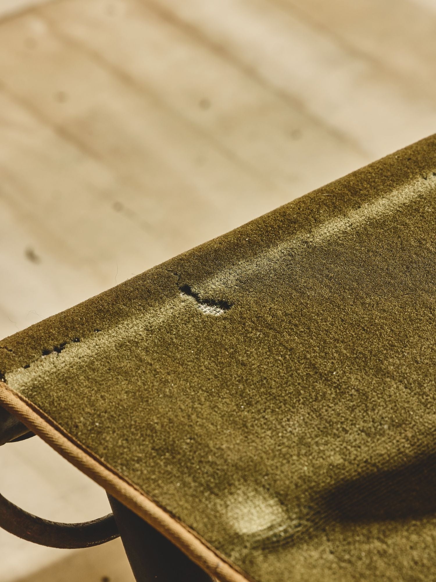 Pair of Mohair Folding Chair-Stools