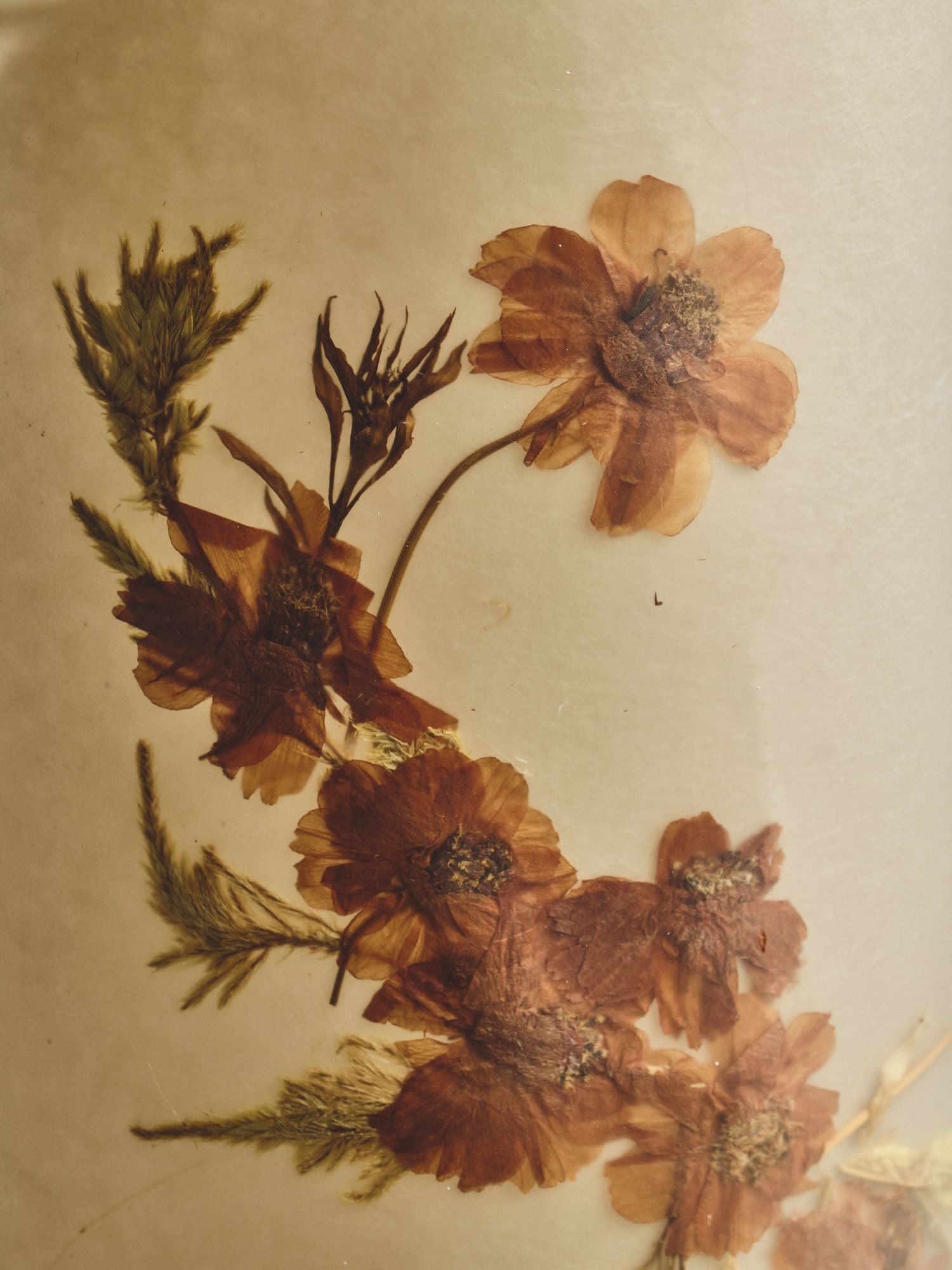 MCM Ceramic Table Lamp with Floral Fabric Shade