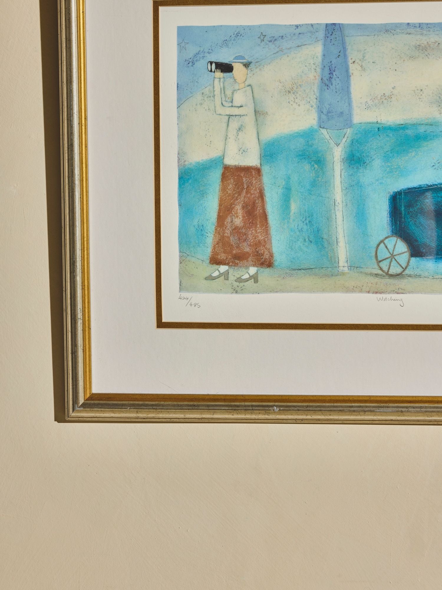 Paula McArdle Framed Serigraph – “Watching” Limited Edition Art