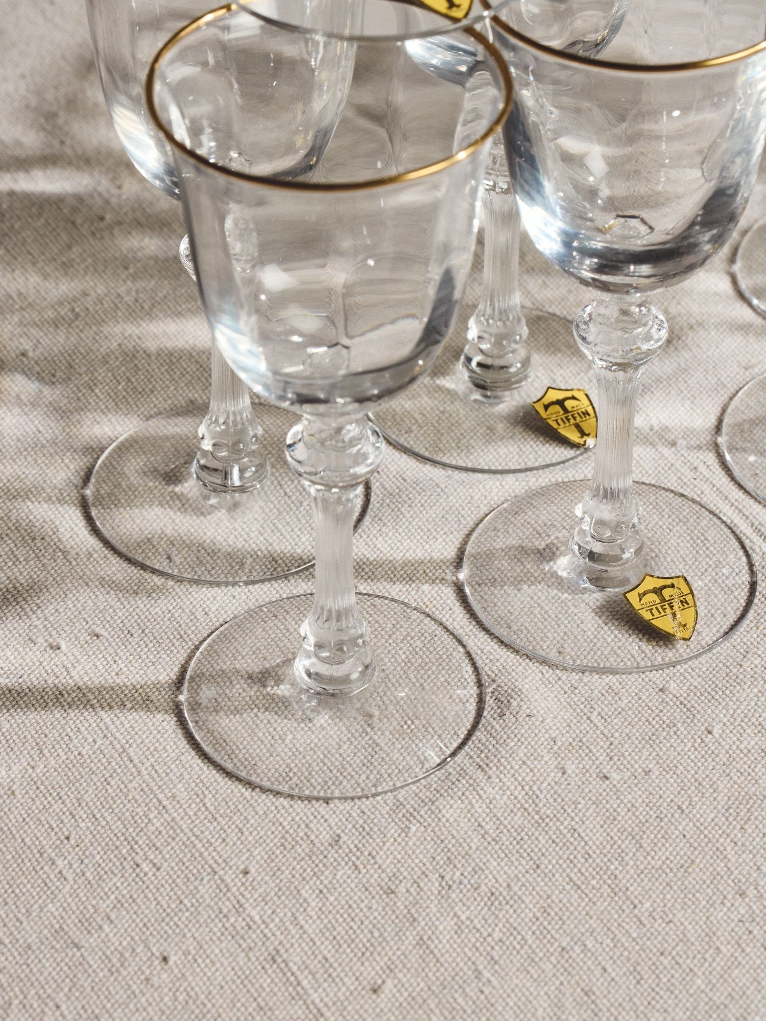 Gilt-Rimmed Crystal Goblets