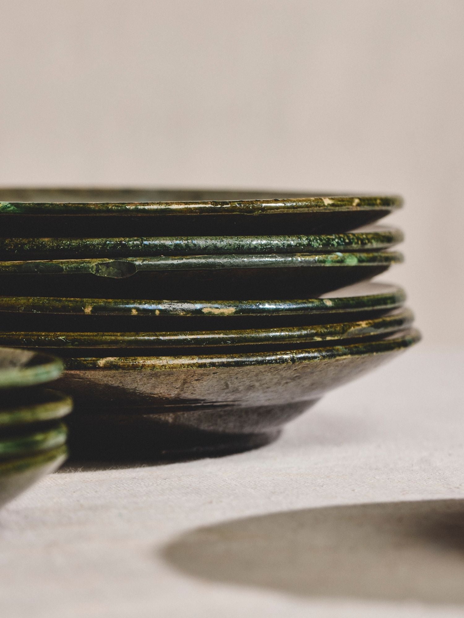 21 Pc. Green Sea Pottery