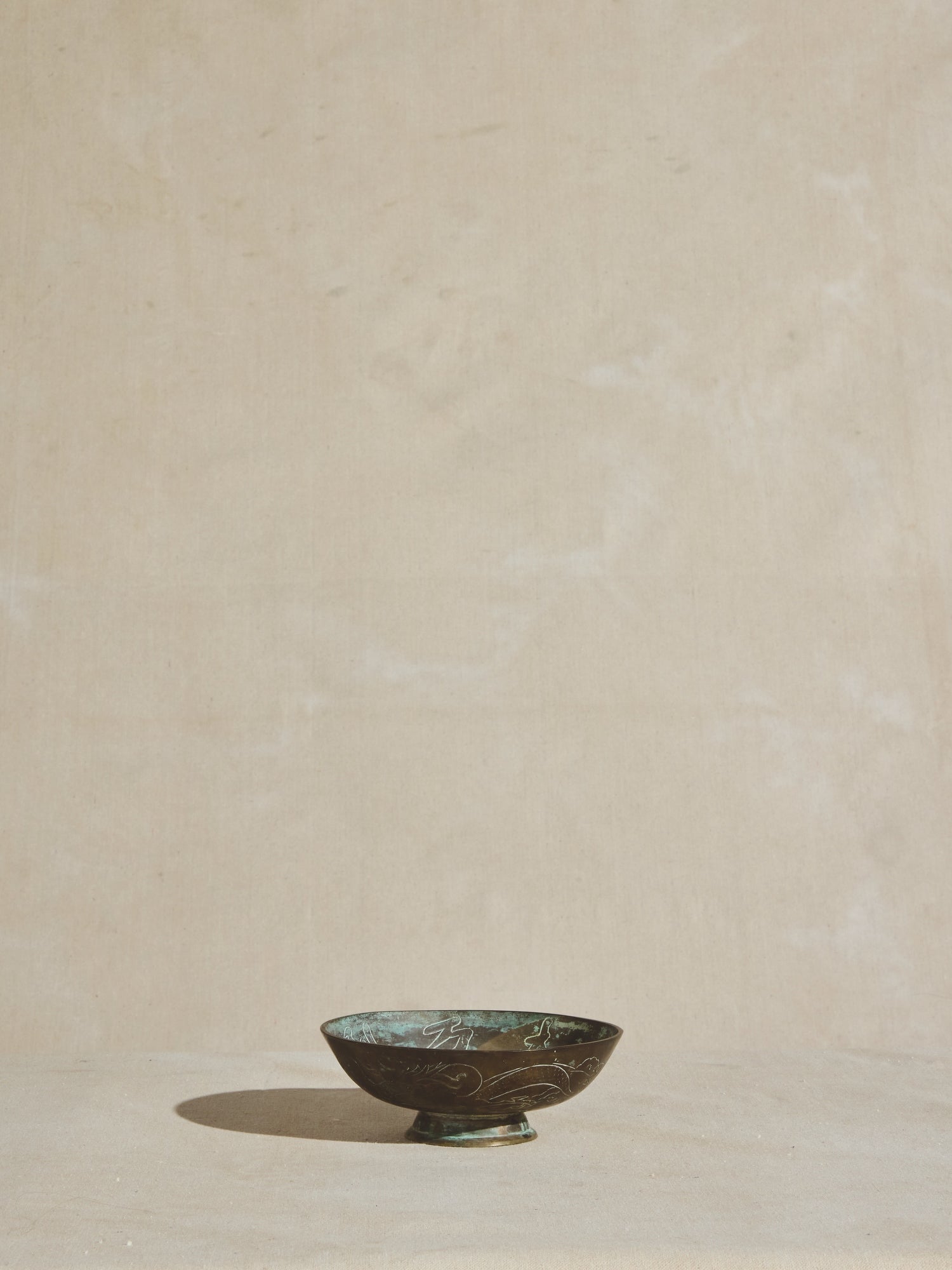 Asian Engraved Footed Bowl