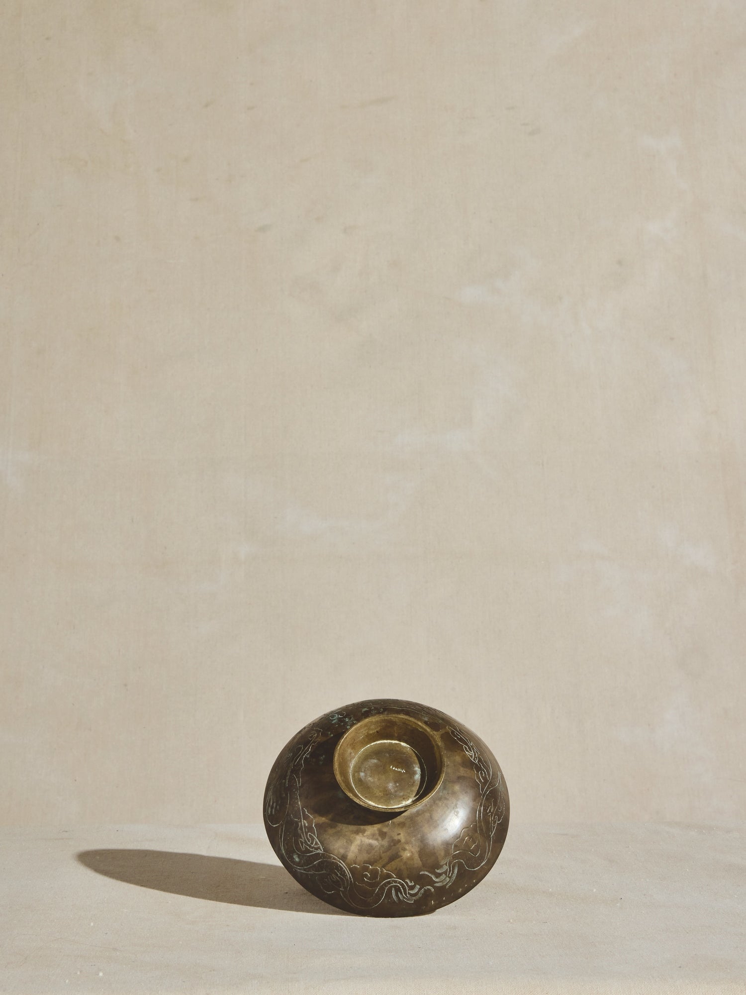 Asian Engraved Footed Bowl
