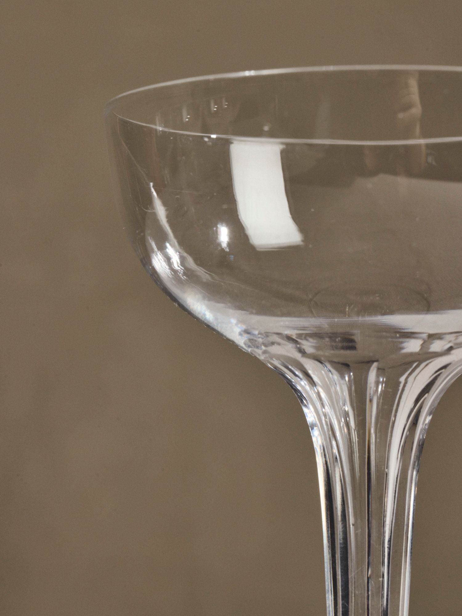 Cut Champagne Glass w/ Hollow Stem - Set of 5