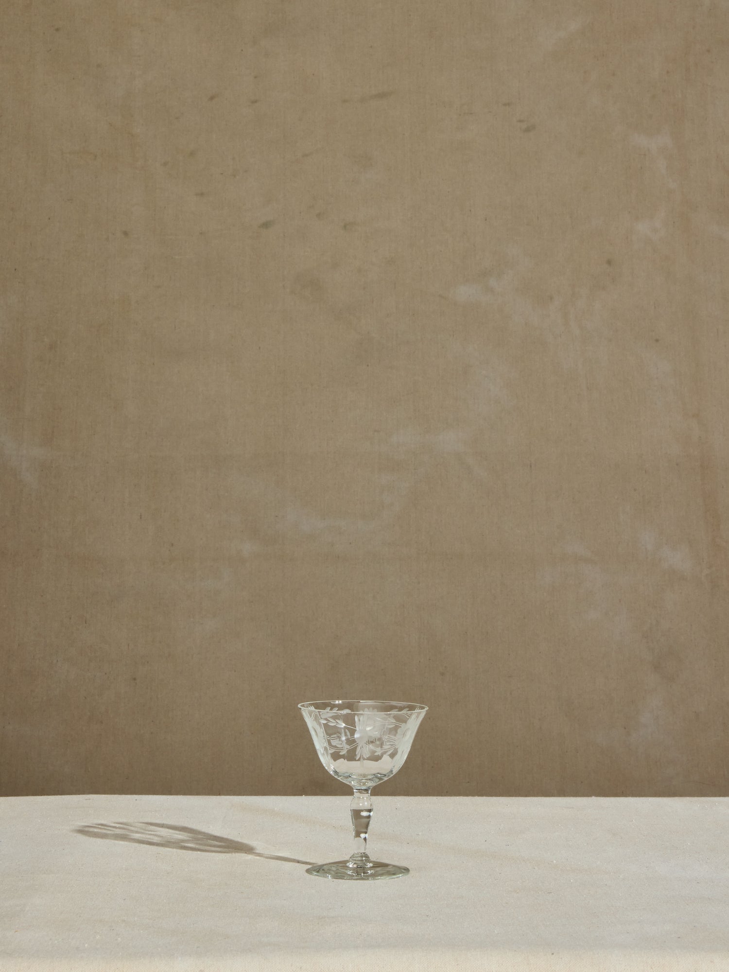 Floral Etched Champagne Glasses