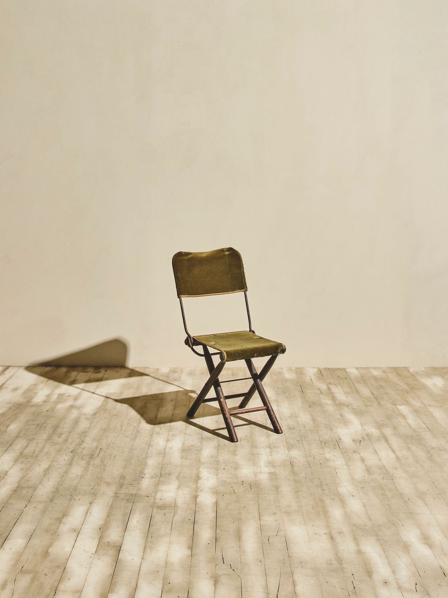 Pair of Mohair Folding Chair-Stools