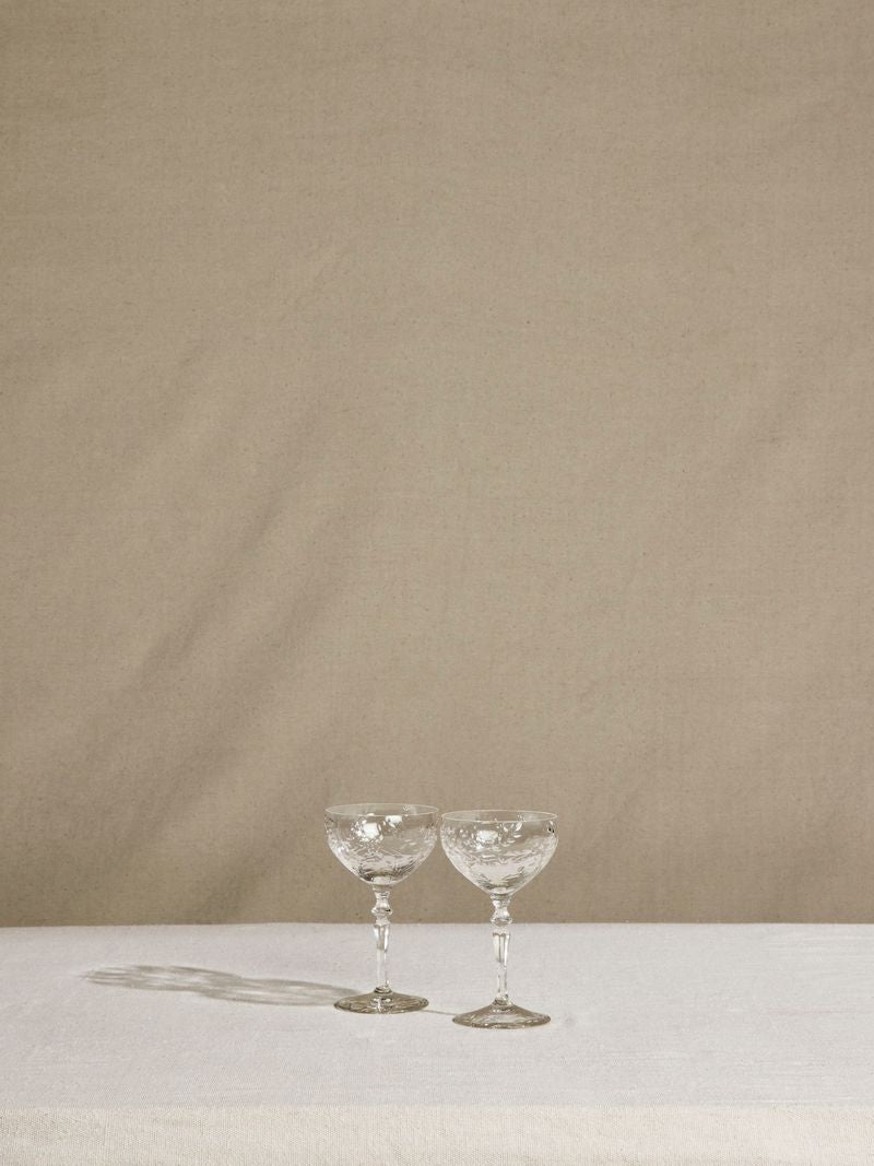 Pair of Floral Stemware