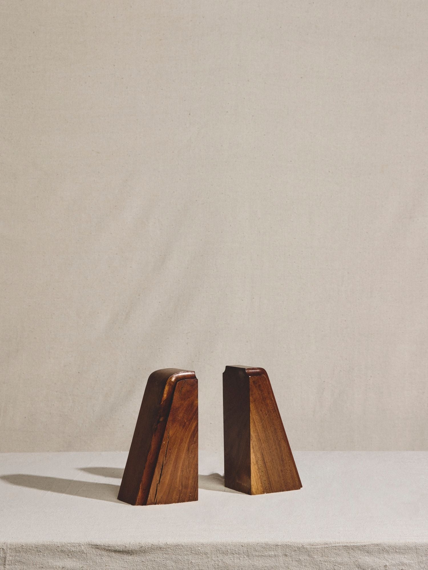 MCM Sculptural Wood Bookends