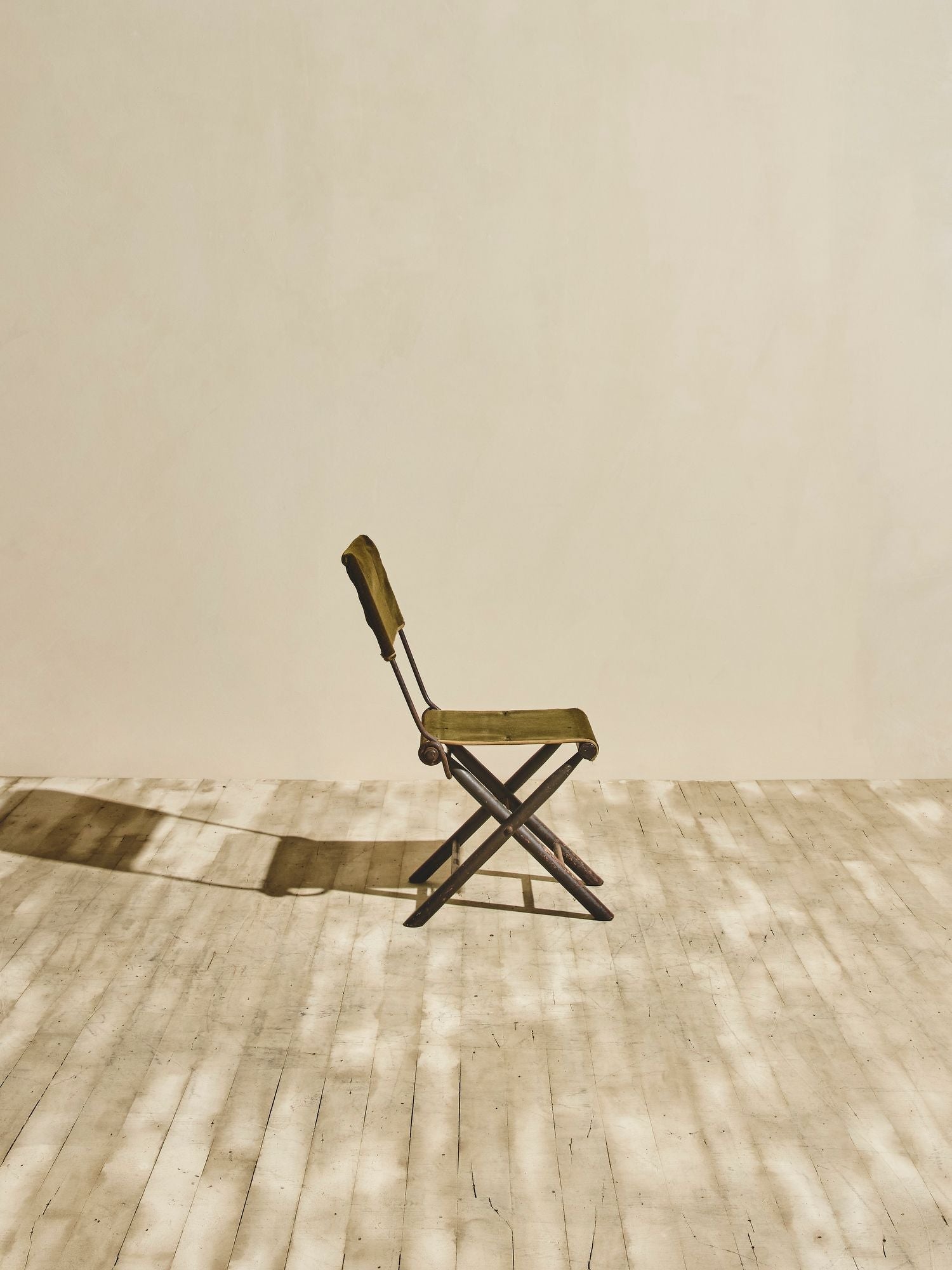 Pair of Mohair Folding Chair-Stools
