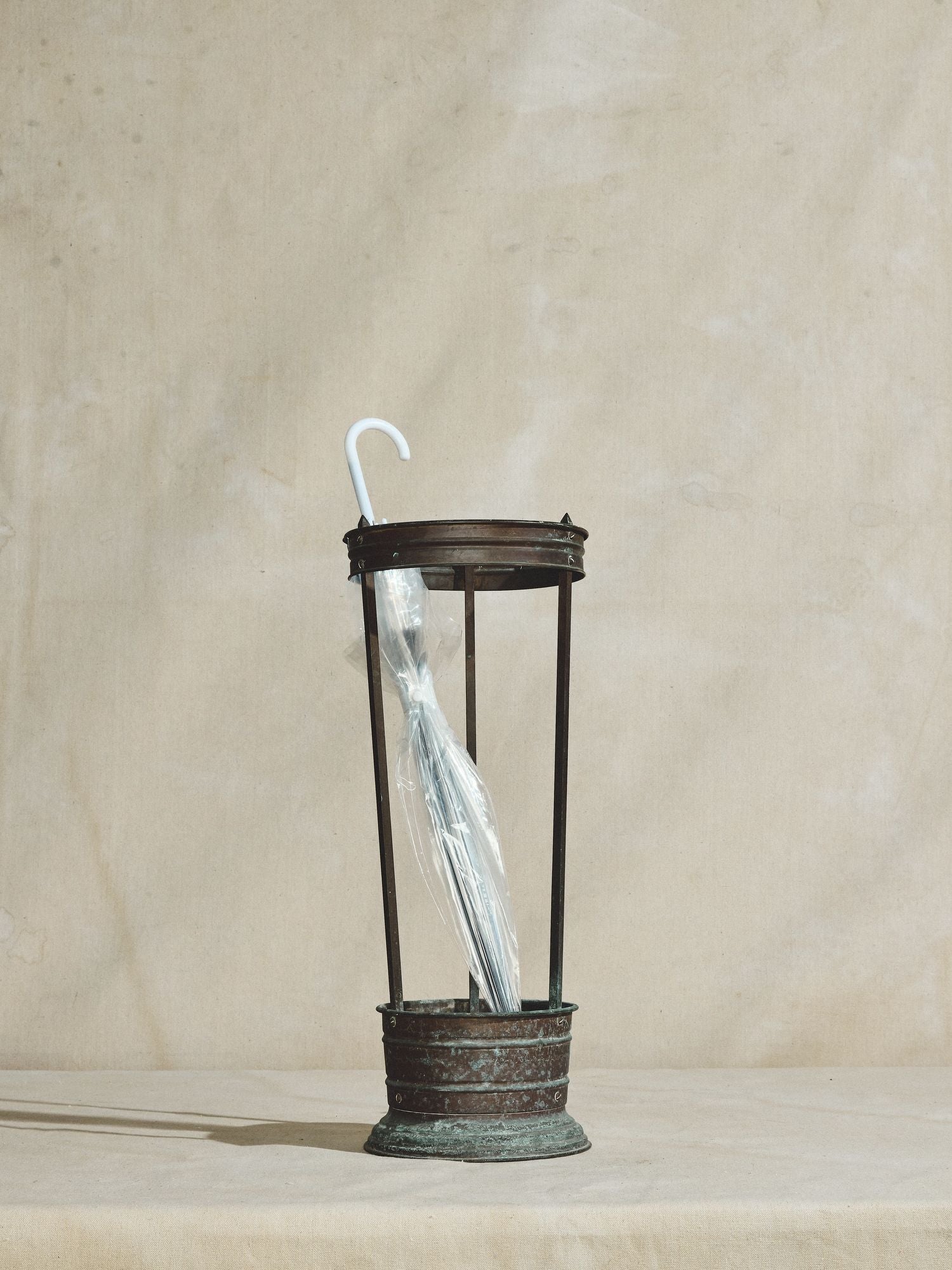 Patinated Iron Umbrella Stand