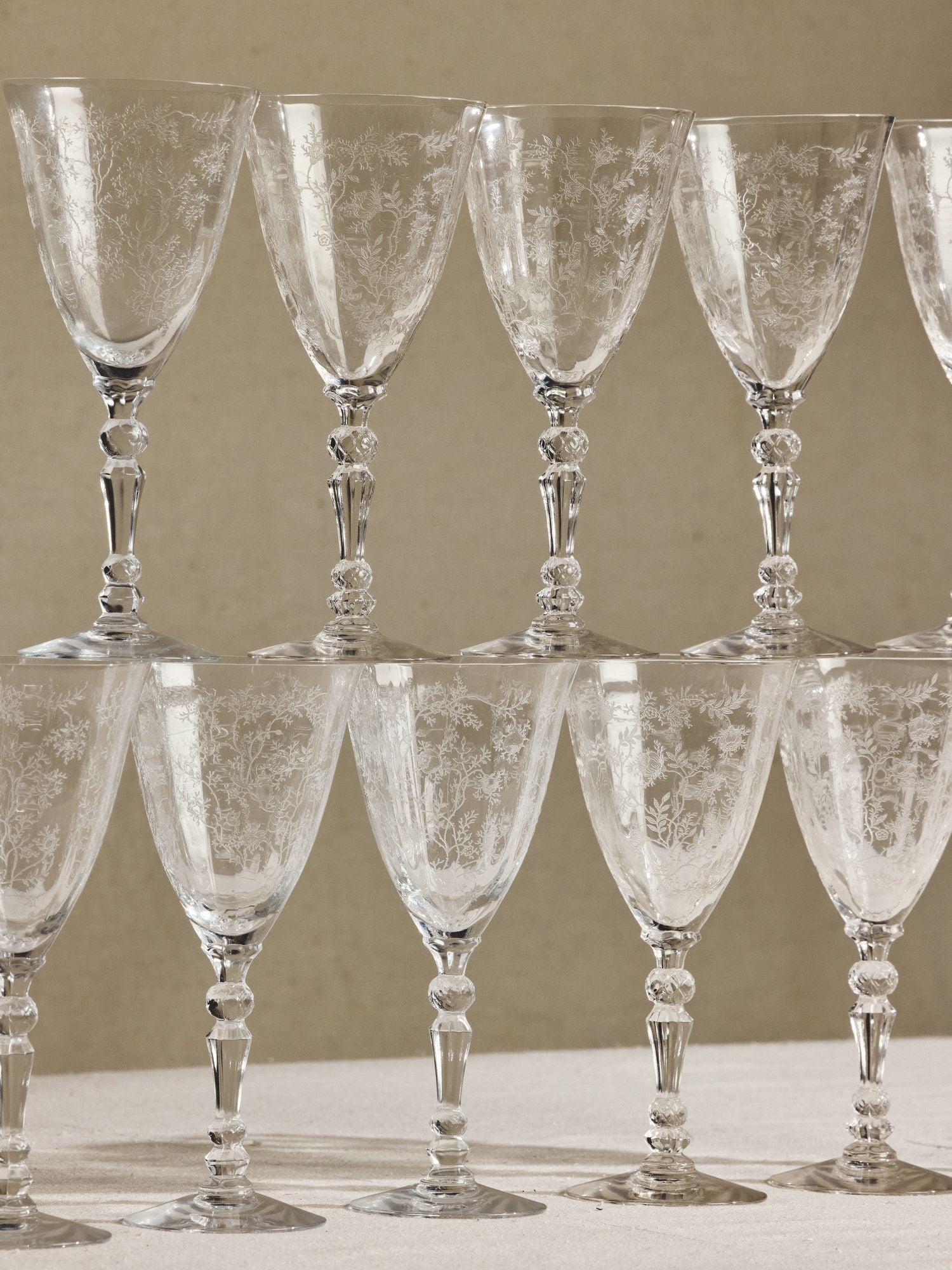 Etched Crystal Stemware