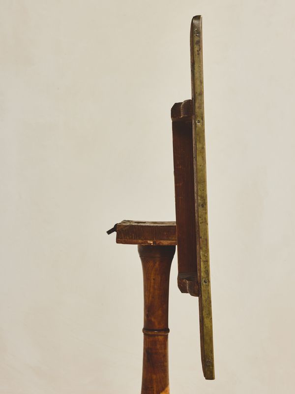 Antique Tilt-Top Table with Burl Wood Top | Tripod Base