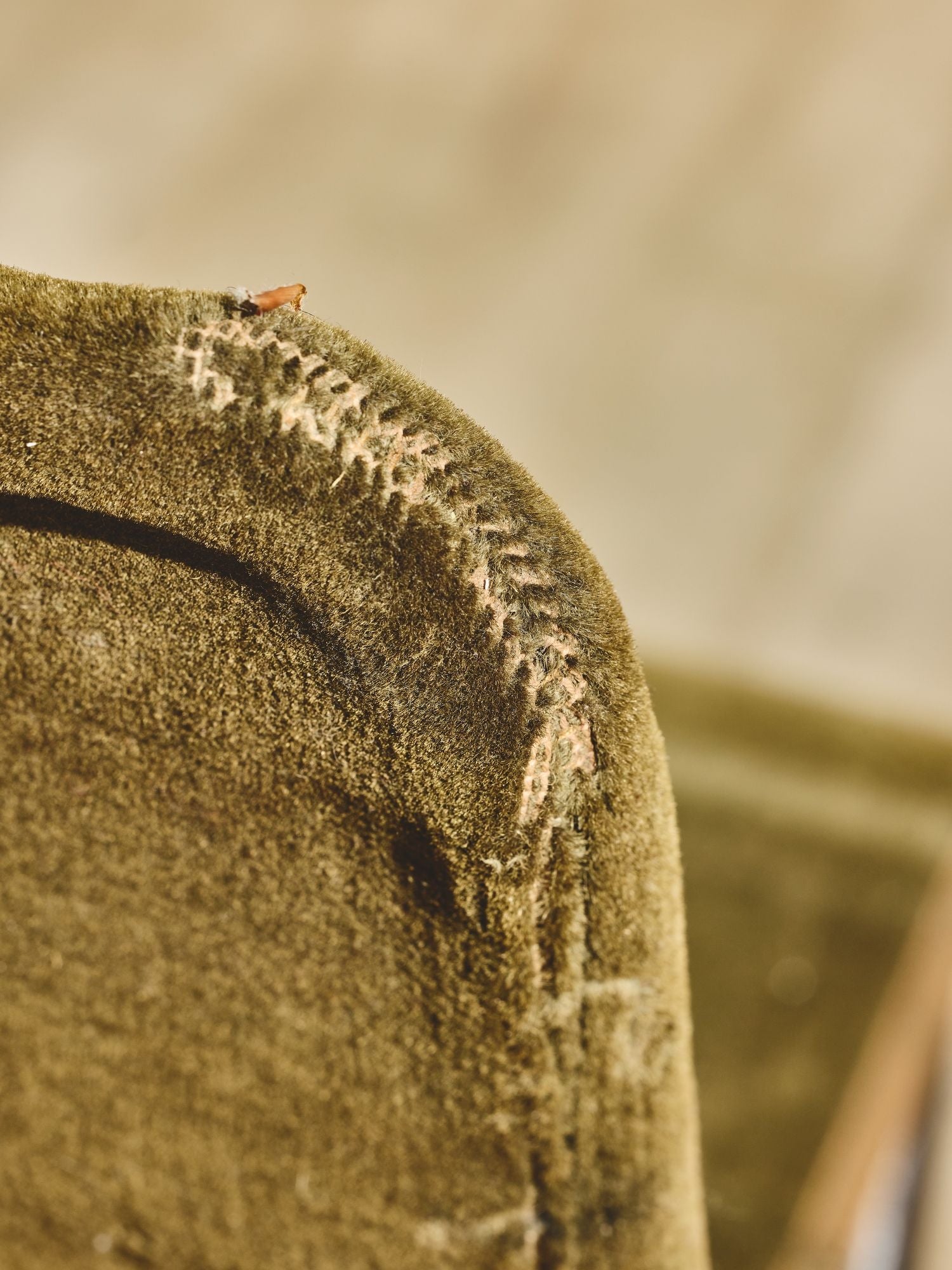 Pair of Mohair Folding Chair-Stools