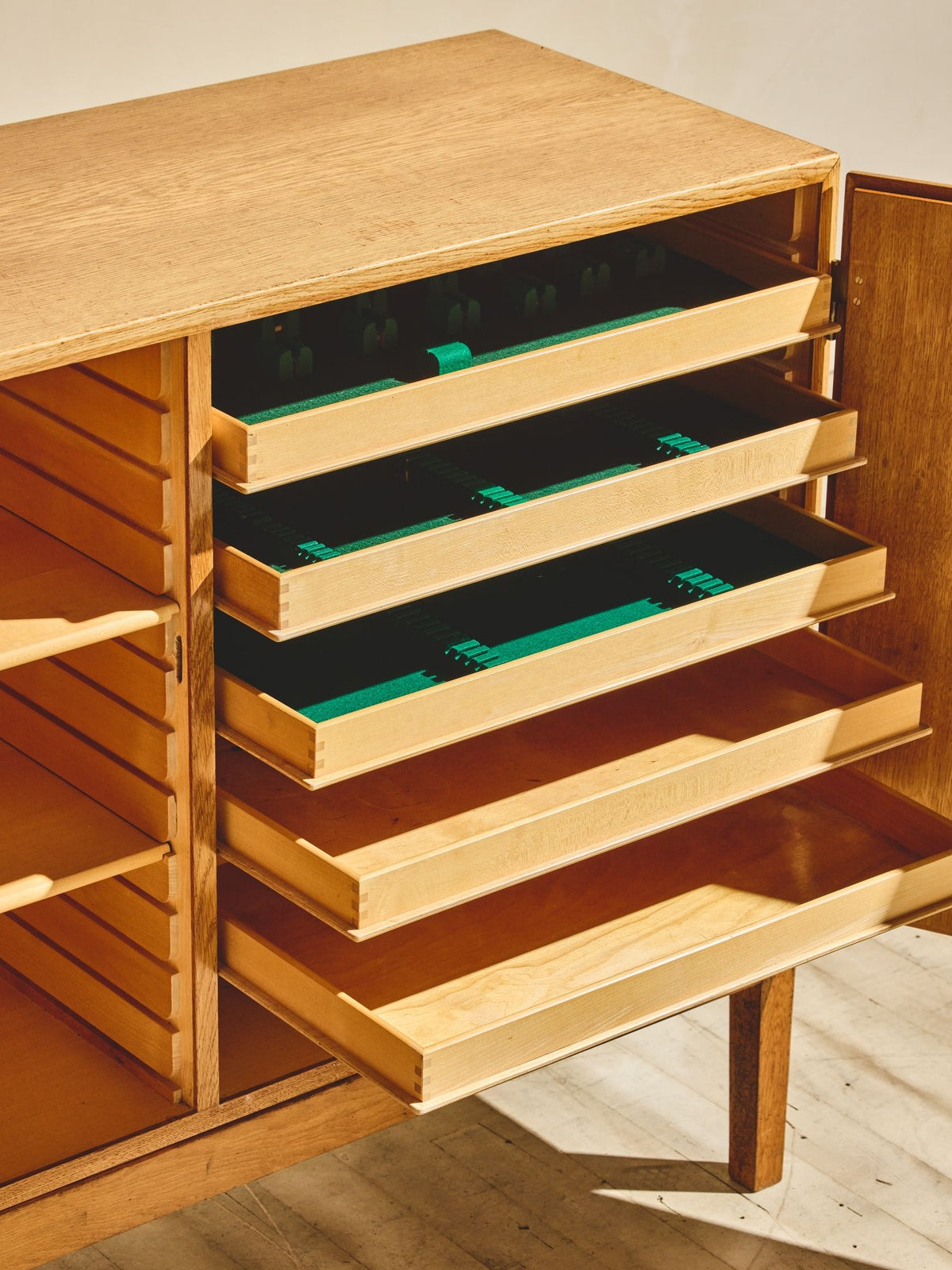 Vintage Danish Oak Sideboard with Cutlery Trays - Mid-Century