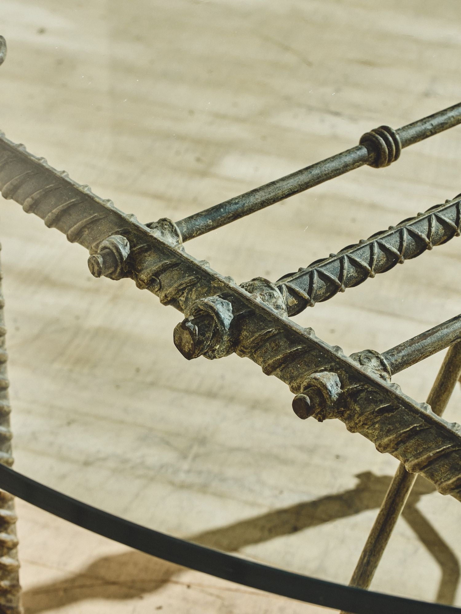 Ilana Goor Iron Dining Table with Glass Top