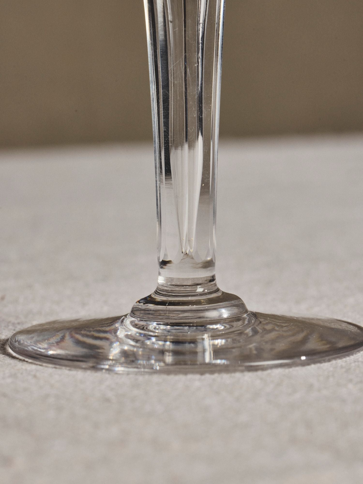 Cut Champagne Glass w/ Hollow Stem - Set of 5