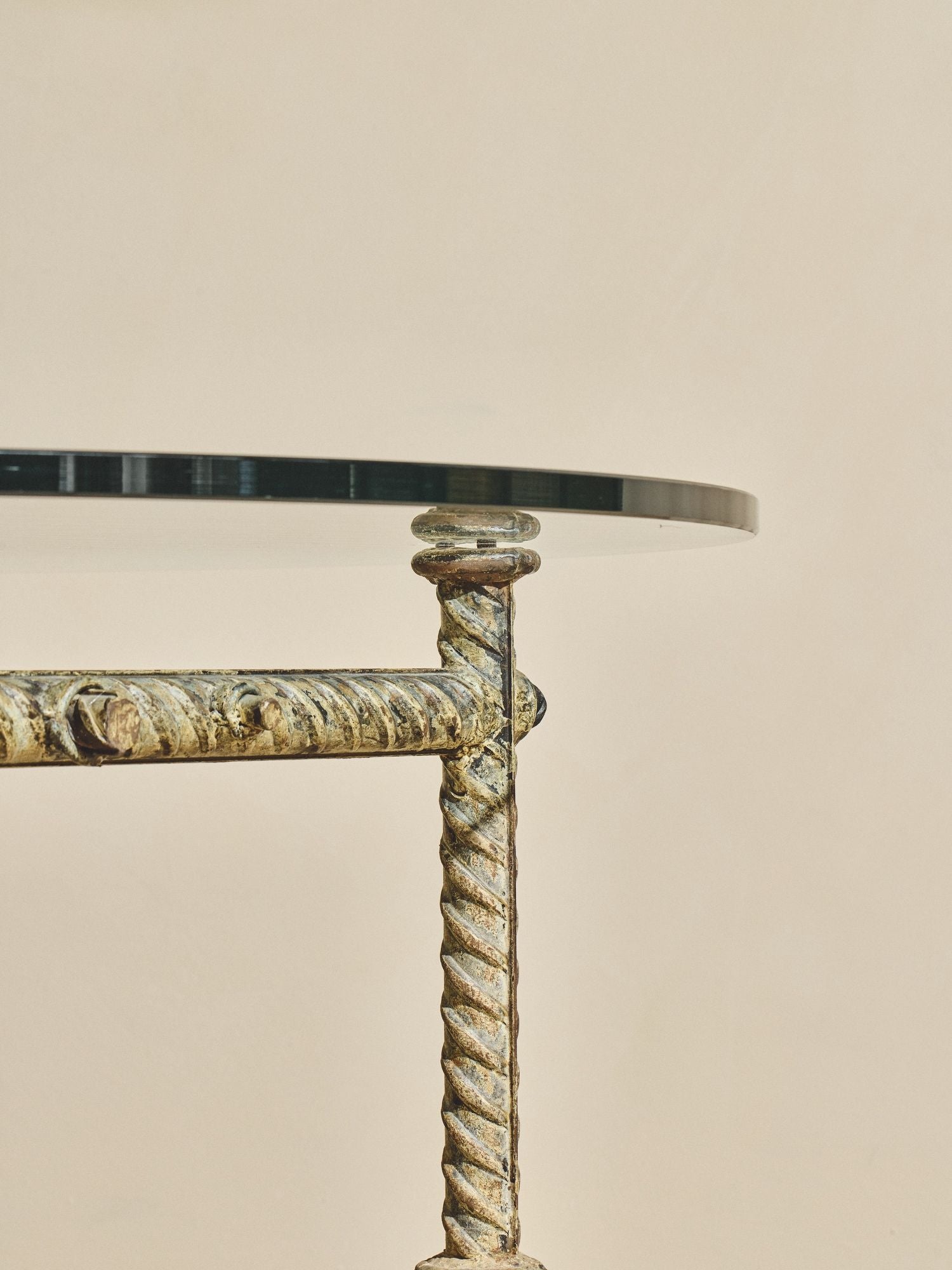 Ilana Goor Iron Dining Table with Glass Top