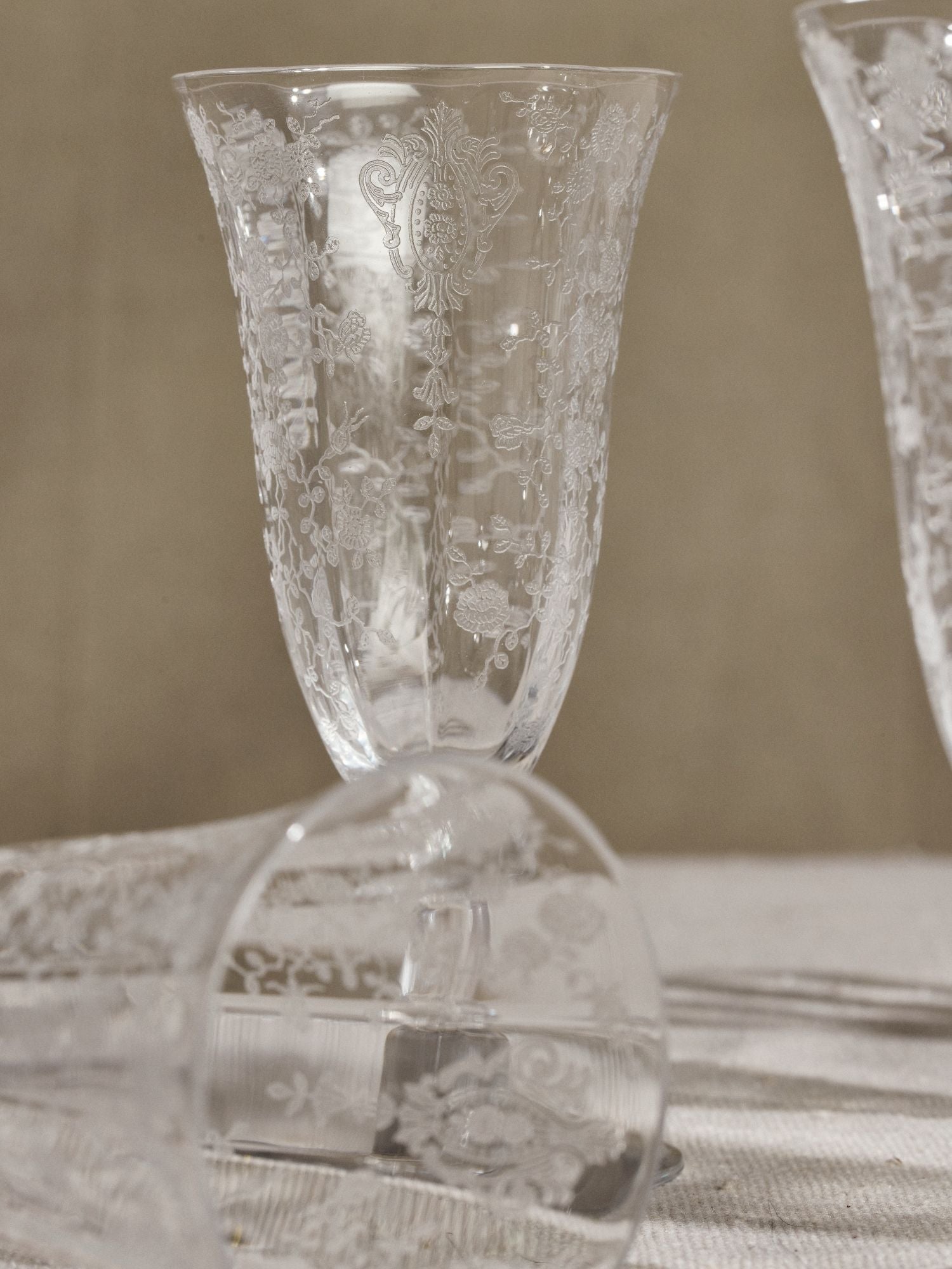 Etched Crystal Flutes