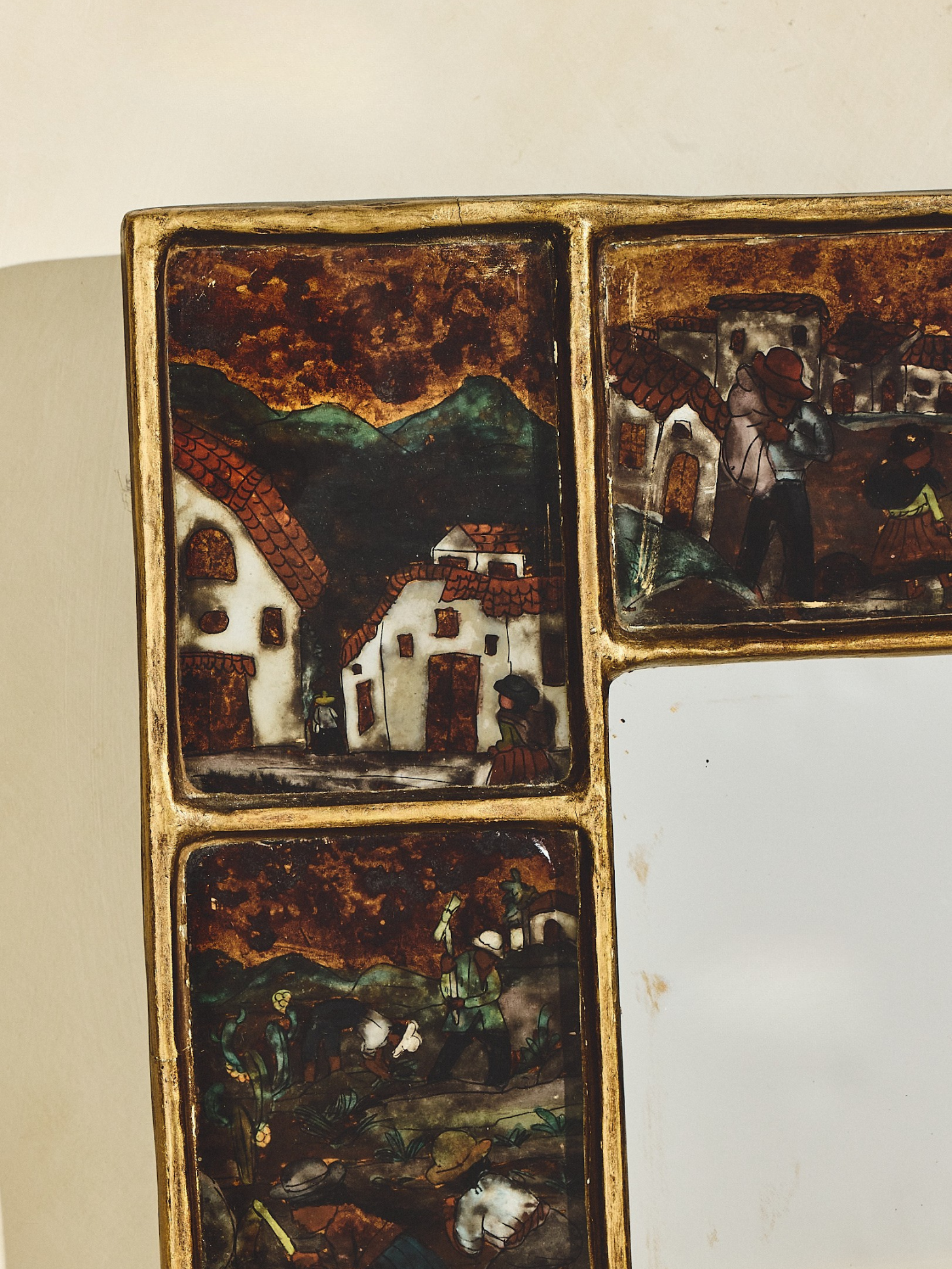 French Ceramic Tile Vignette Mirror