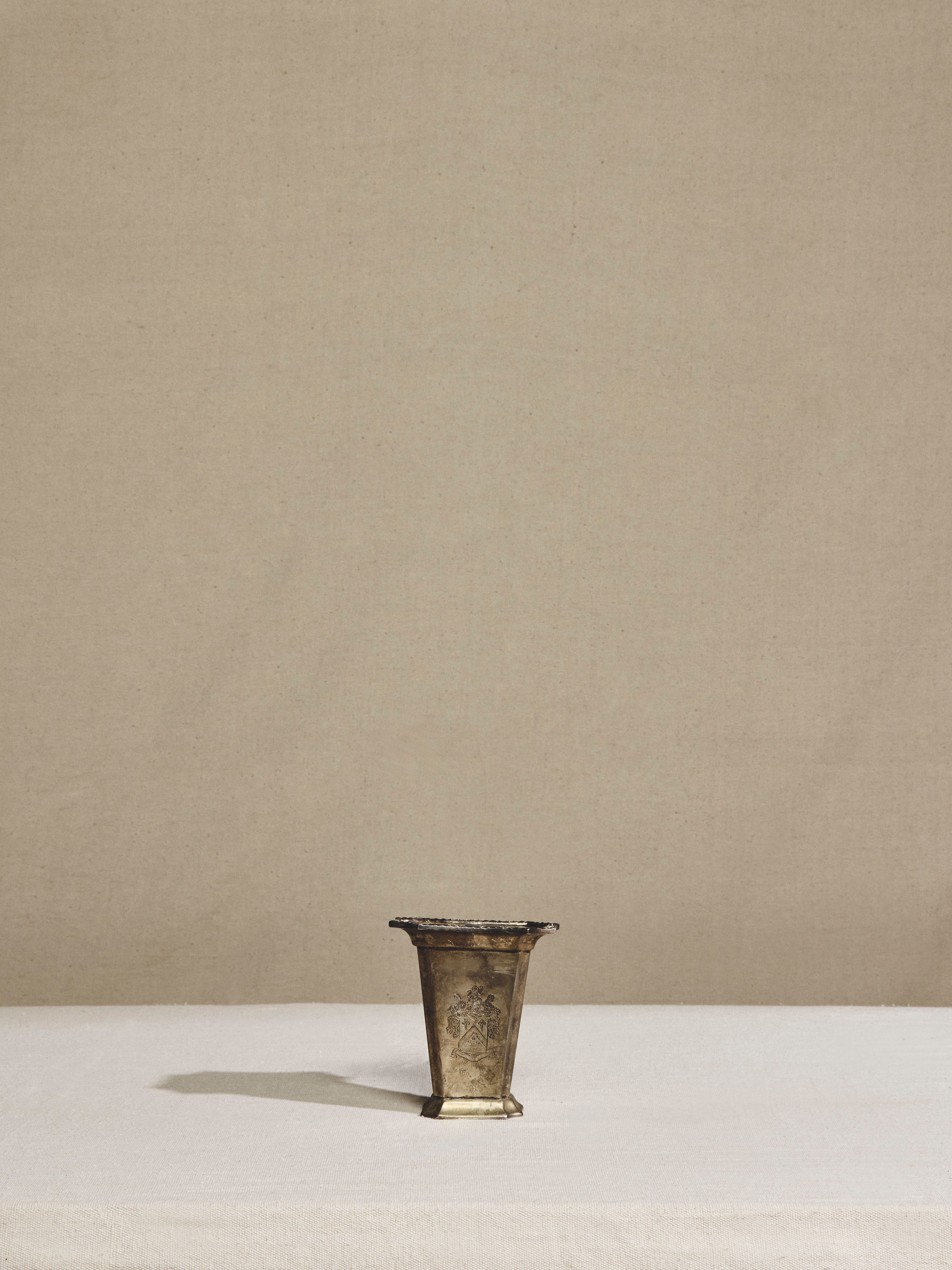 Silver Plate Crested Vase