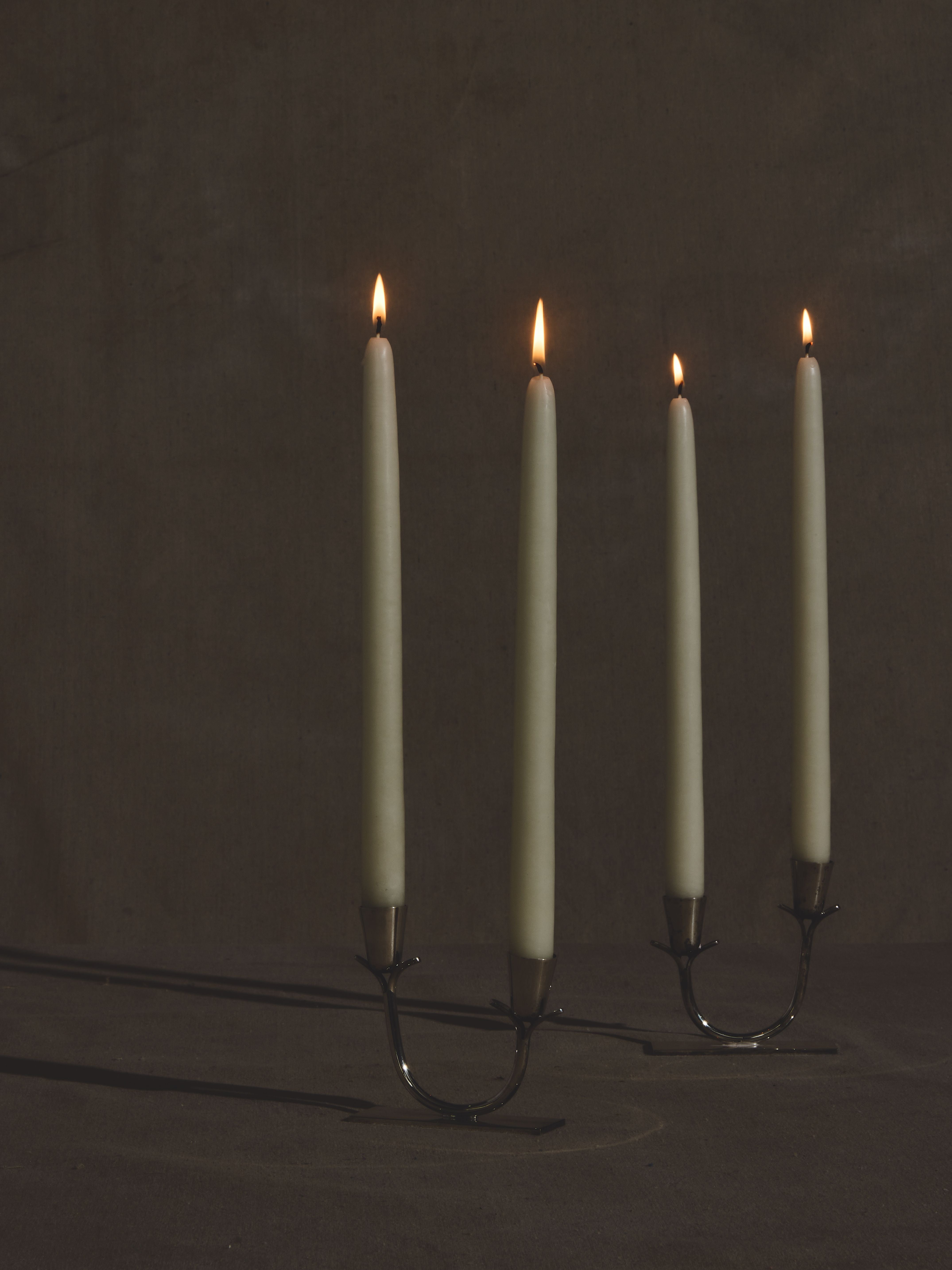 Pair of Silver Branch Candleholders