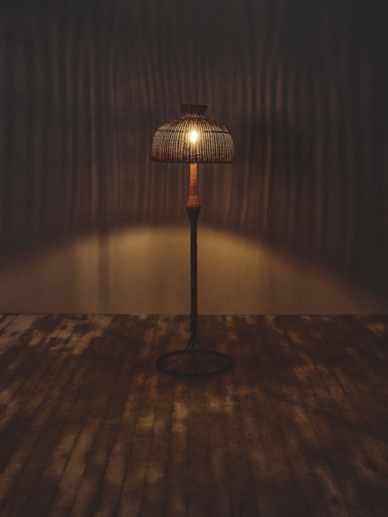 Woven Rattan Floor Lamp