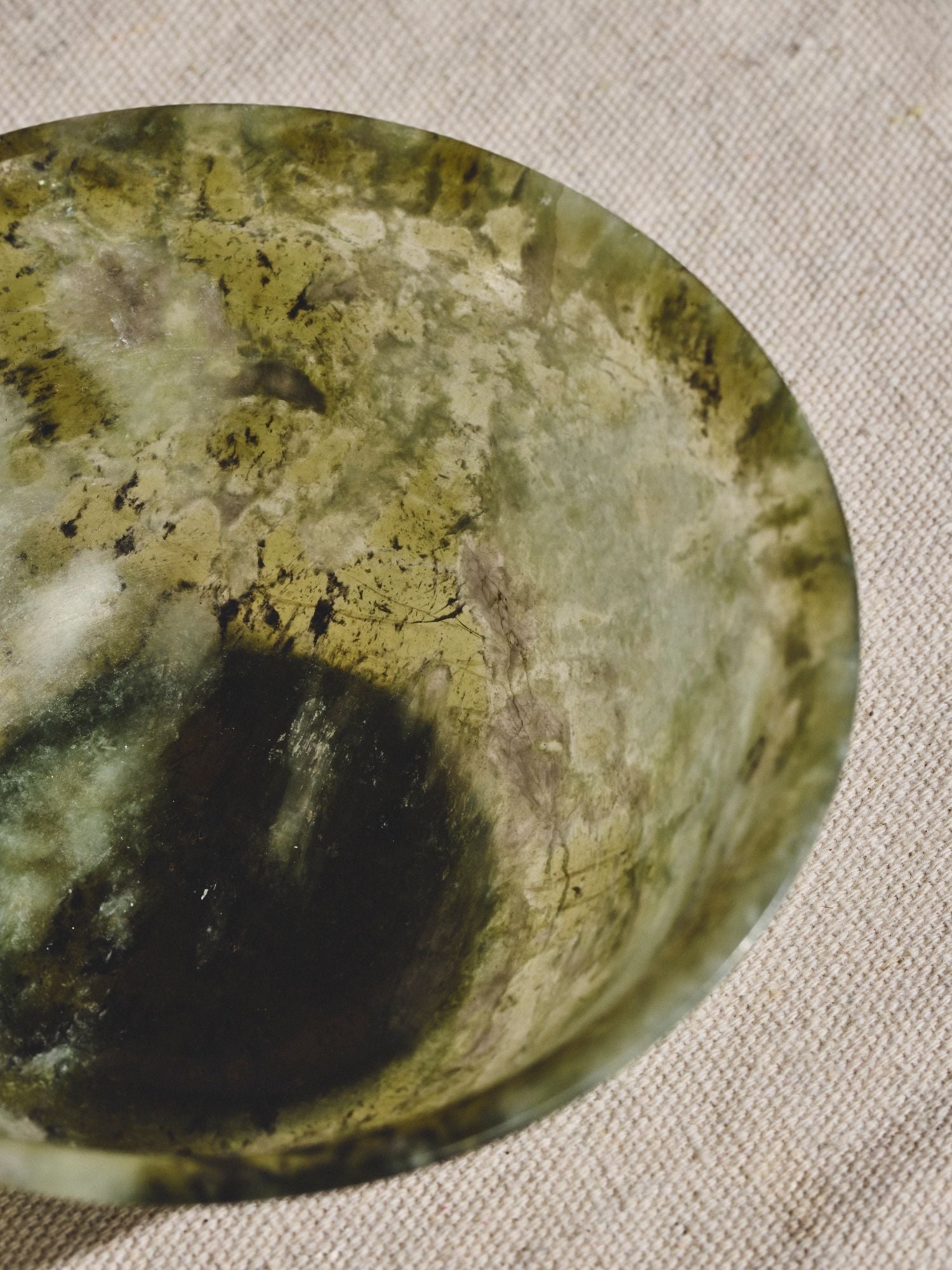 Antique Chinese Spinach Jade Bowls