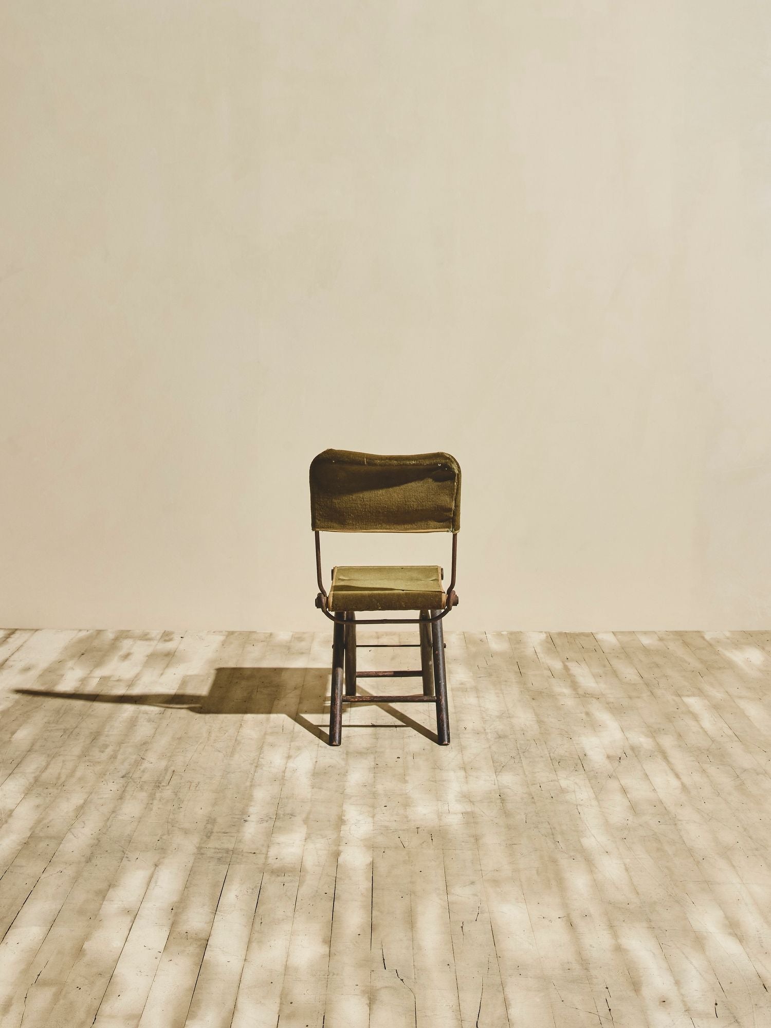 Pair of Mohair Folding Chair-Stools