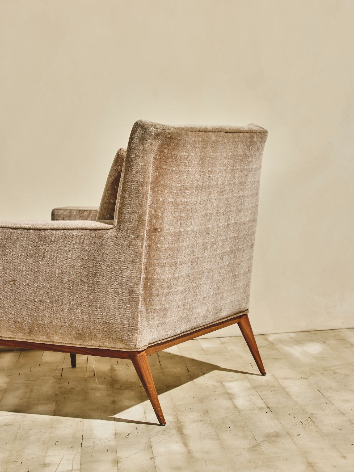 Pair of Mid-Century Paul McCobb Club Chairs - Taupe Velvet
