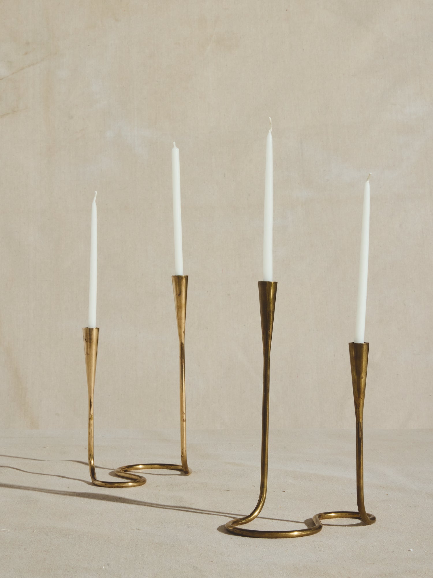 Molded Brass Candlesticks