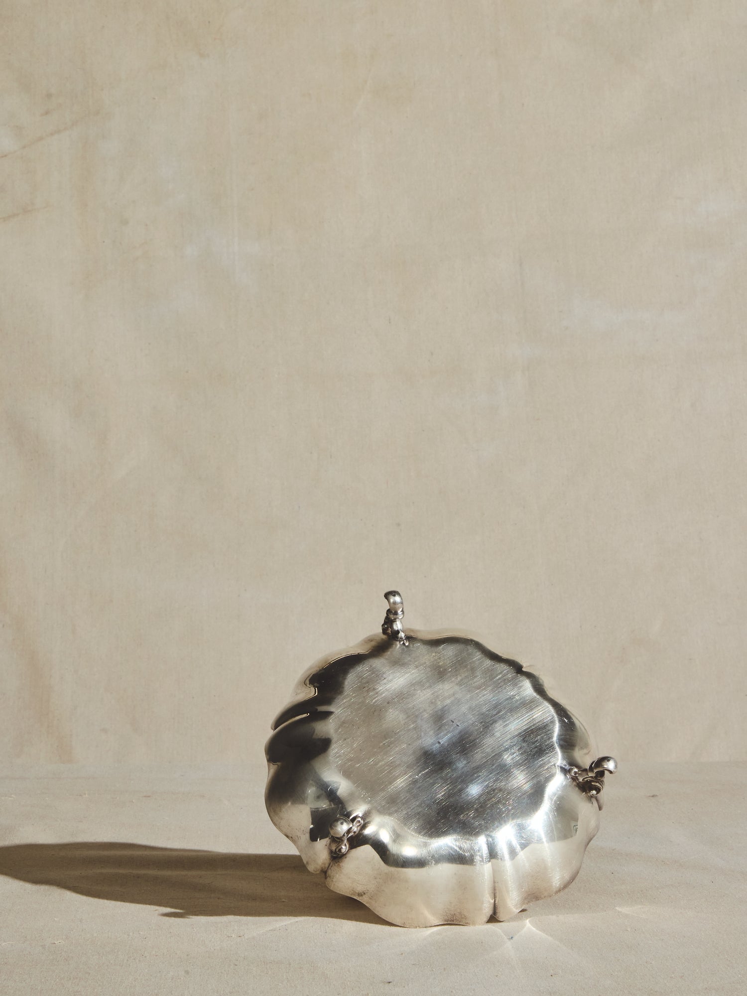 Footed Stamped Silver Dish